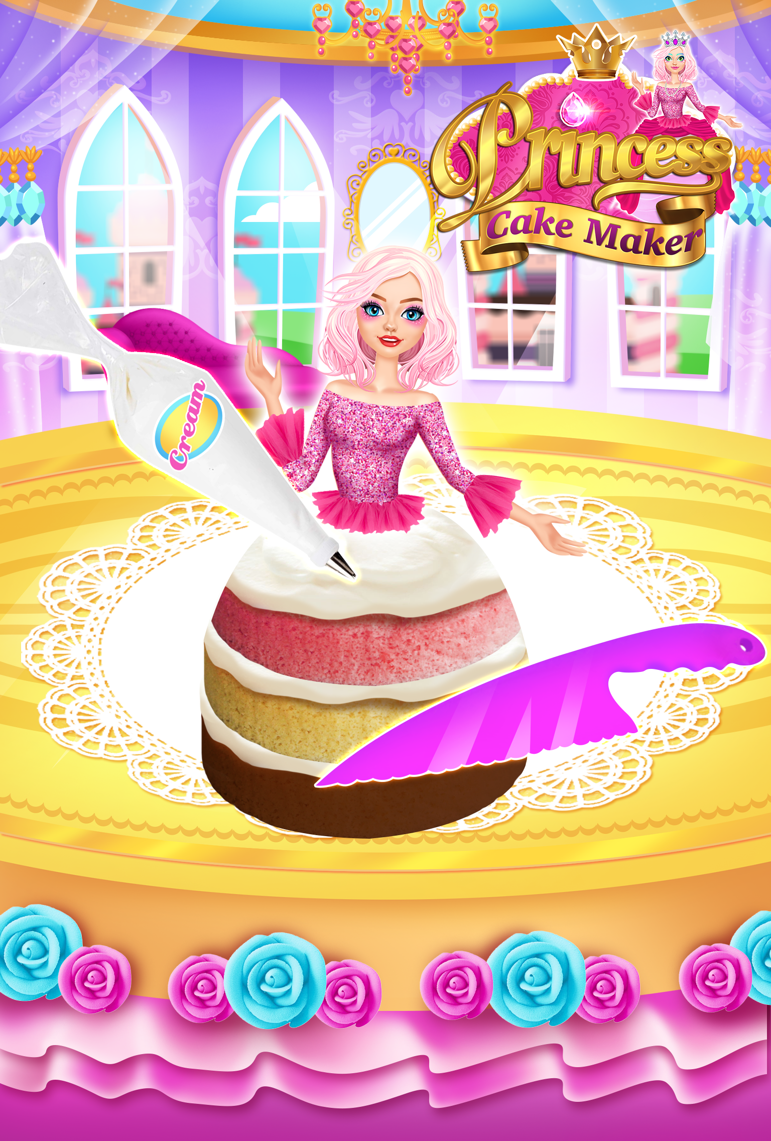 اسکرین شات 2 برنامه Rainbow Princess Cake Maker