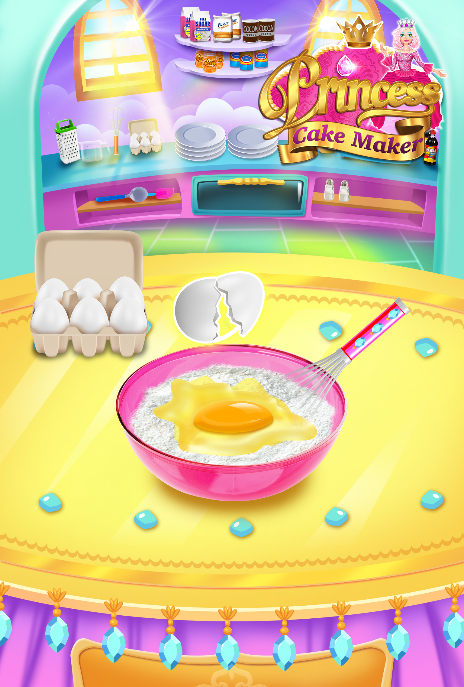 اسکرین شات 4 برنامه Rainbow Princess Cake Maker