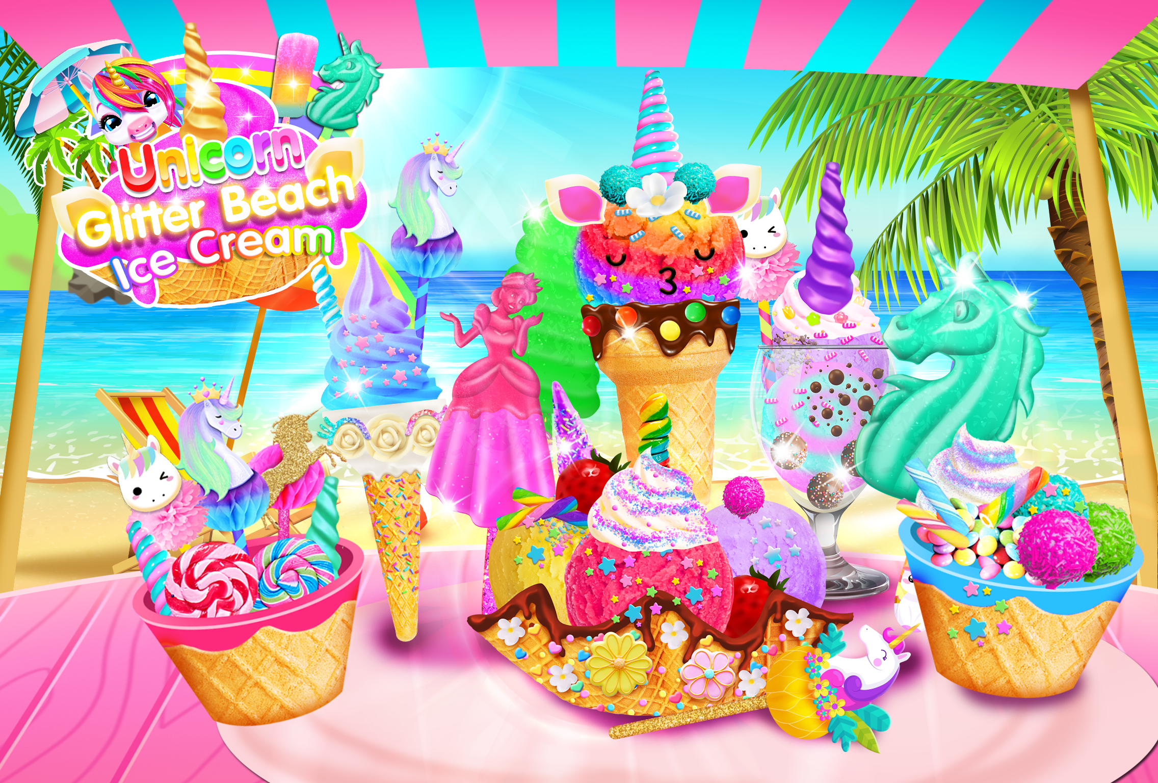 اسکرین شات 4 برنامه Rainbow Unicorn Ice Cream