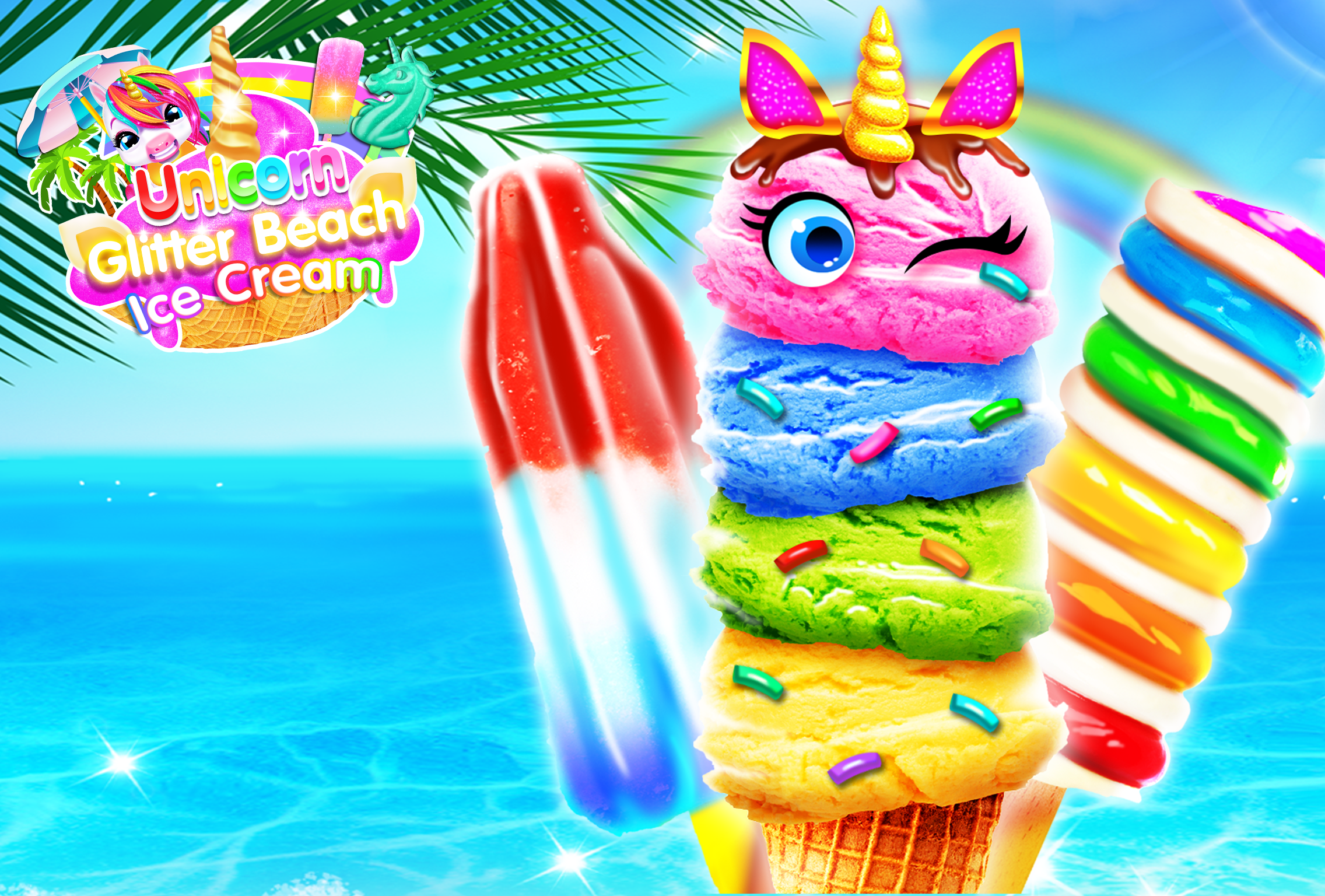 اسکرین شات 1 برنامه Rainbow Unicorn Ice Cream