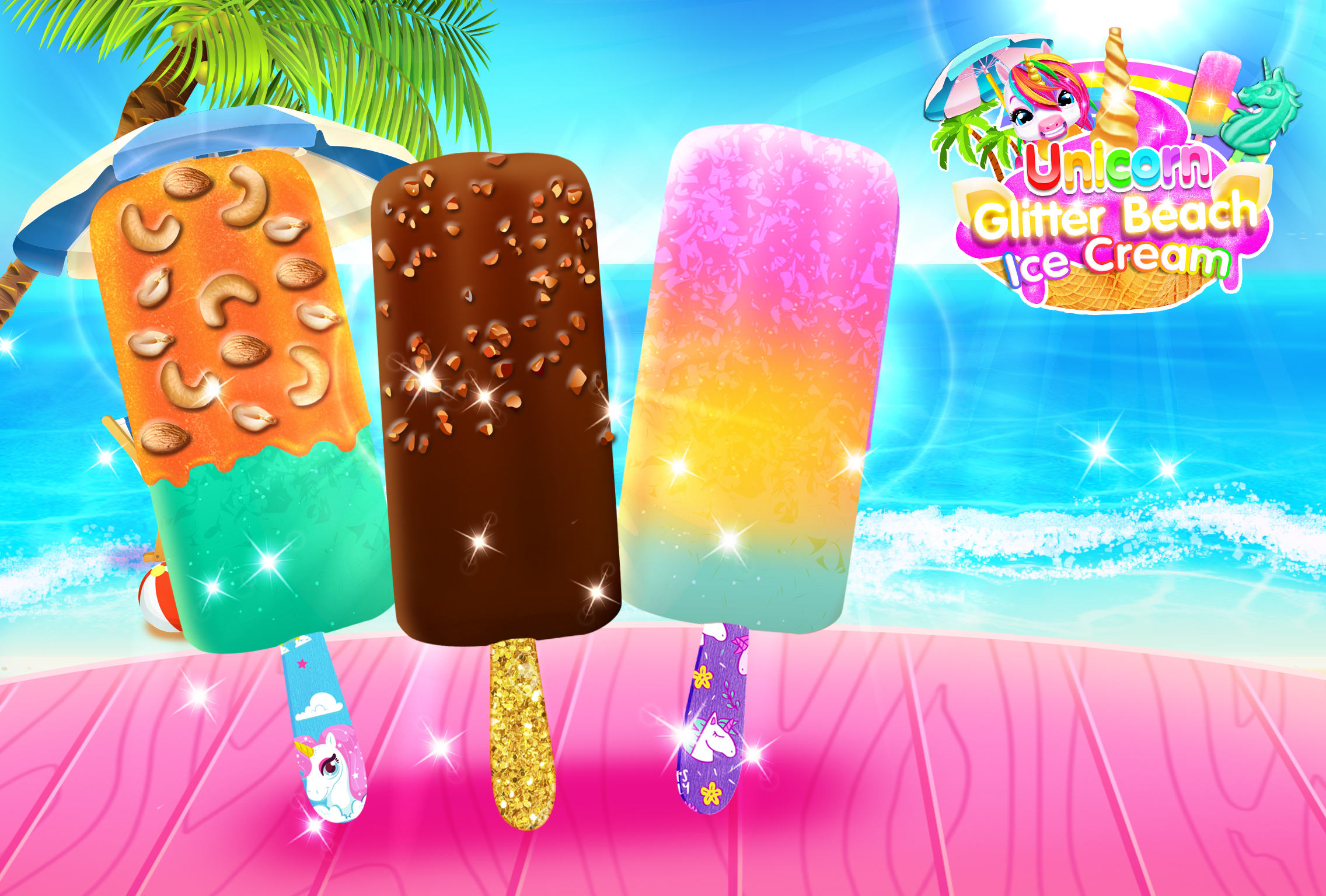 اسکرین شات 2 برنامه Rainbow Unicorn Ice Cream