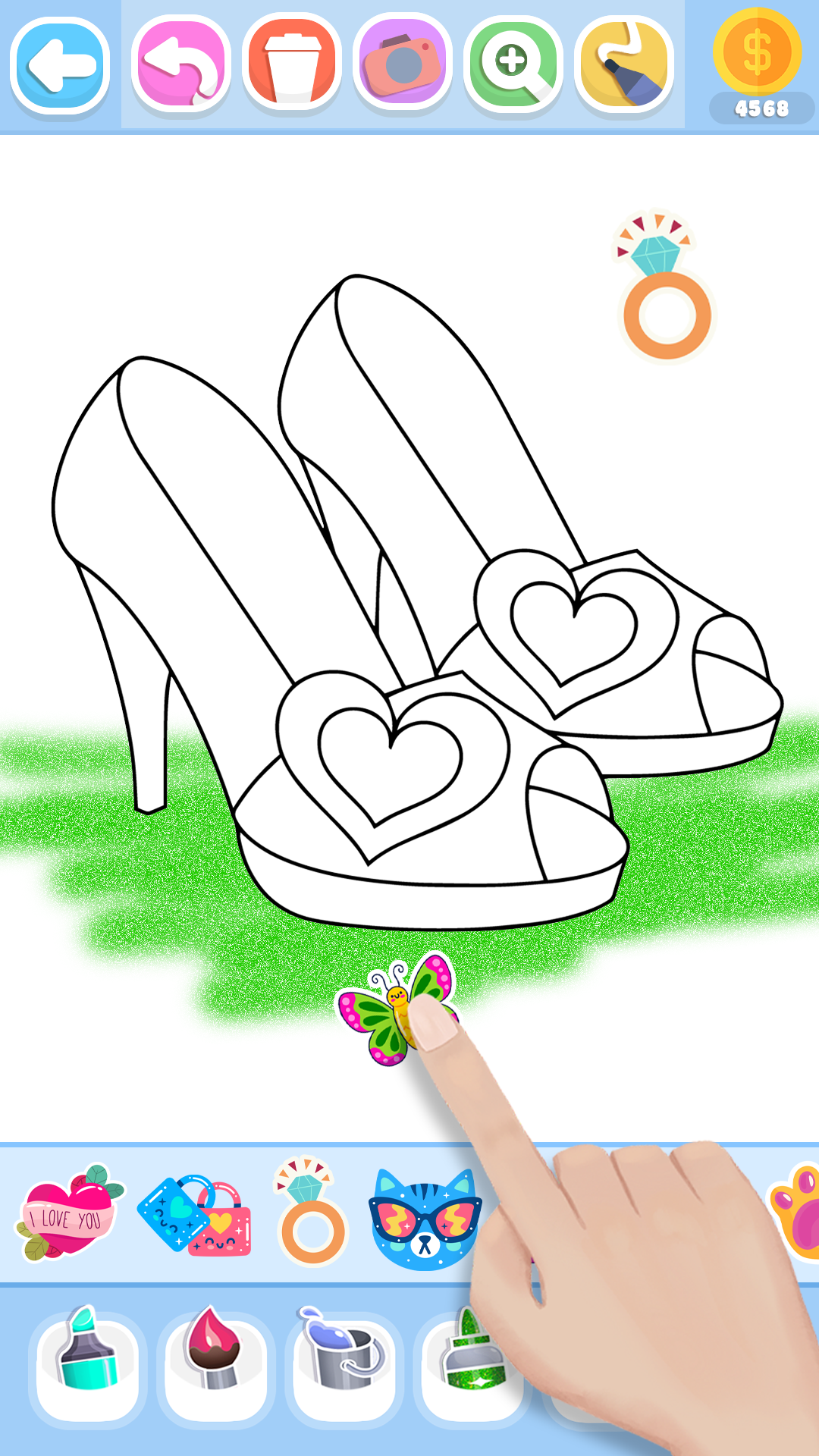 اسکرین شات 3 برنامه Glitter Beauty Coloring Pages