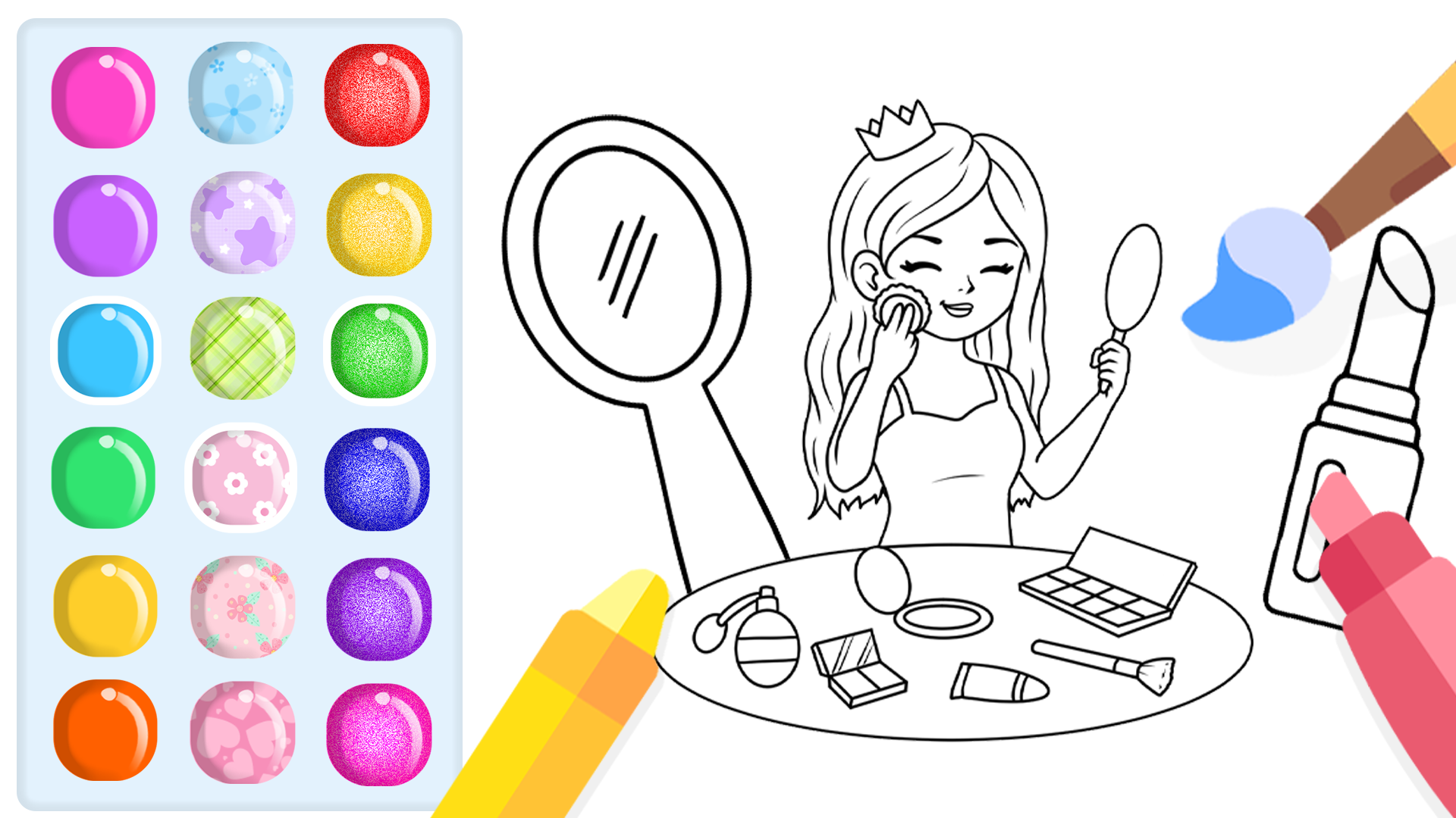 اسکرین شات 7 برنامه Glitter Beauty Coloring Pages