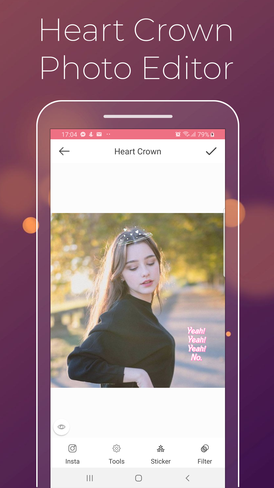 اسکرین شات 5 برنامه Cat Face - Heart Crown Photo