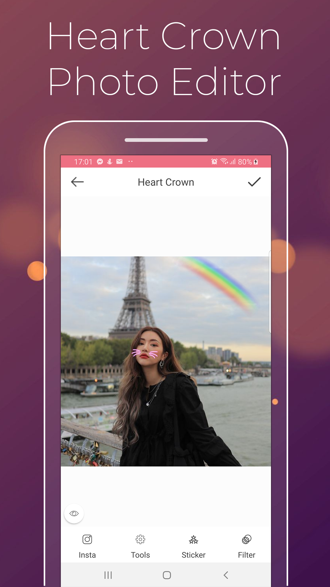 اسکرین شات 4 برنامه Cat Face - Heart Crown Photo