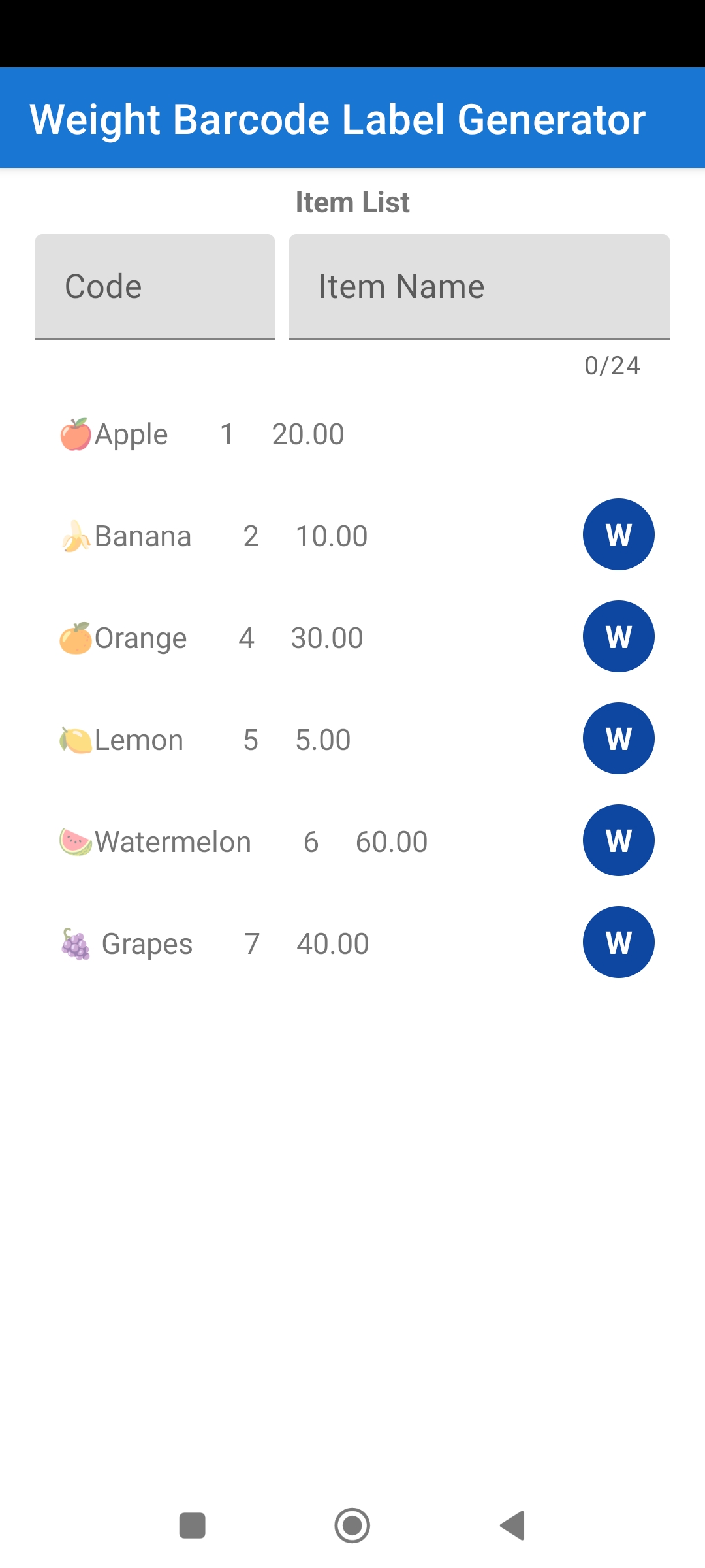 اسکرین شات 4 برنامه Weighing Scale Barcoding app