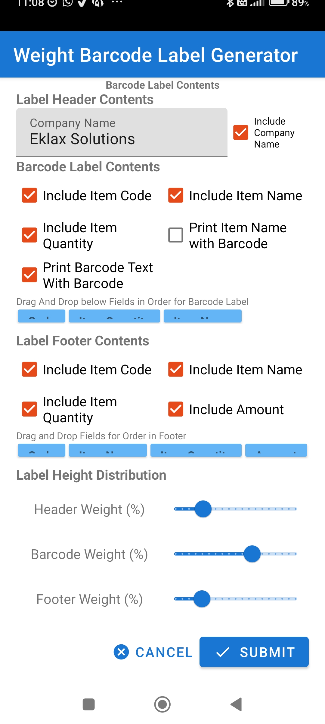 اسکرین شات 2 برنامه Weighing Scale Barcoding app