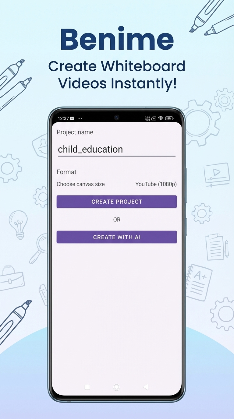 اسکرین شات 2 برنامه Benime-Whiteboard Video Maker