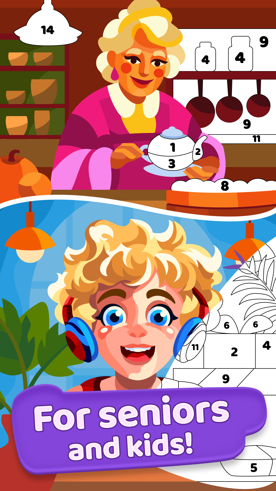 اسکرین شات 1 بازی Gallery: Color by number game