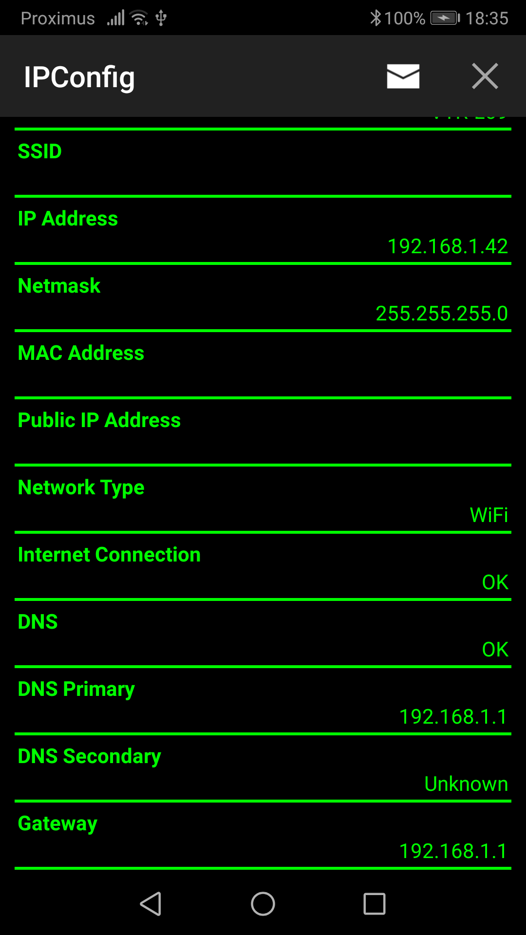 اسکرین شات 1 برنامه IPConfig