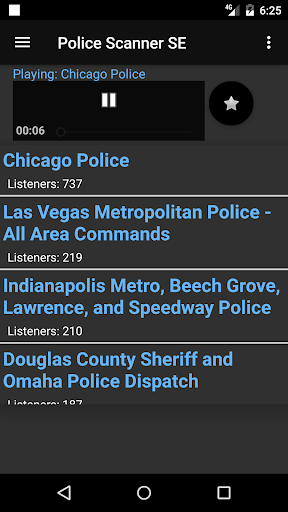 اسکرین شات 5 برنامه Police Scanner Multi-Channel Player