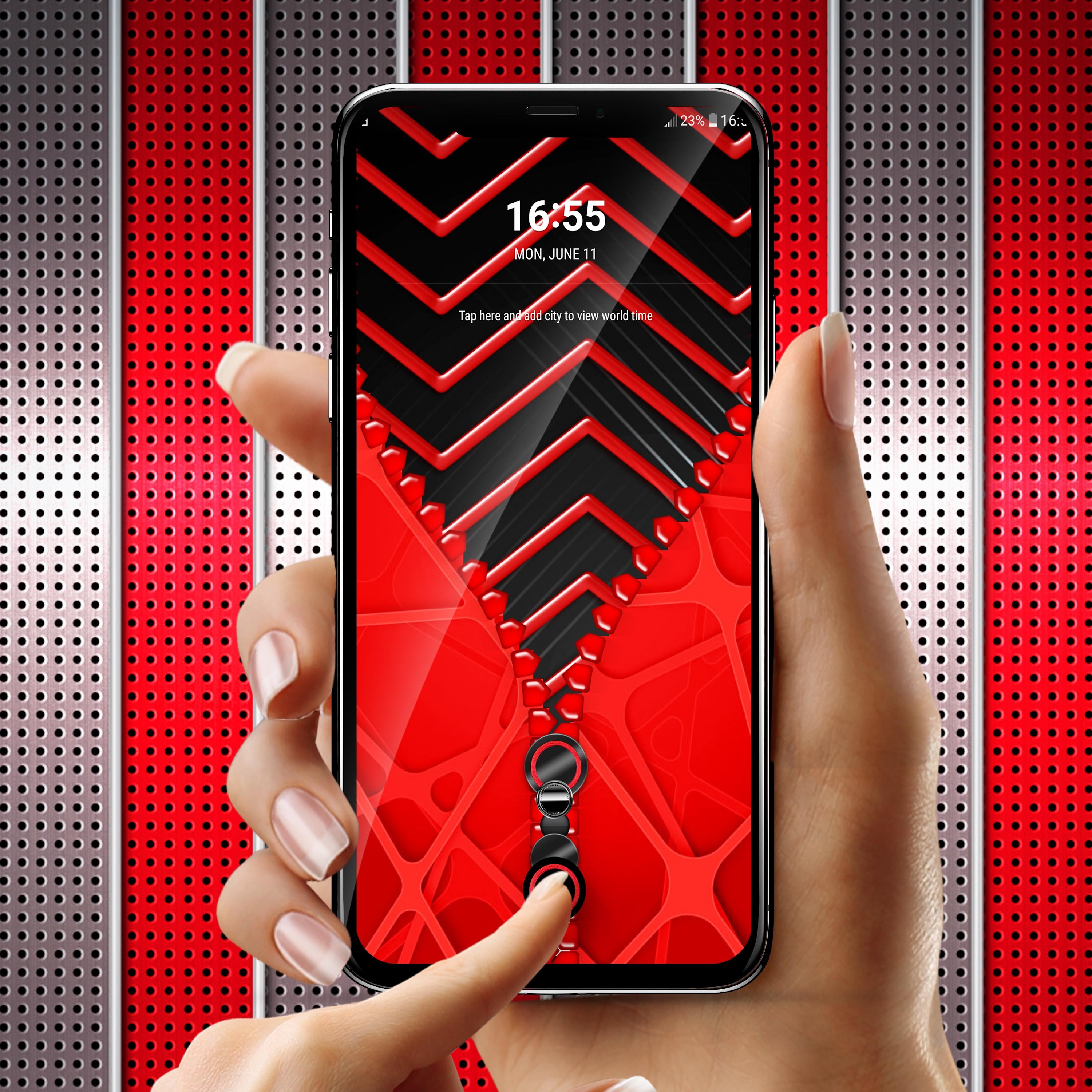 اسکرین شات 2 برنامه Red black zipper