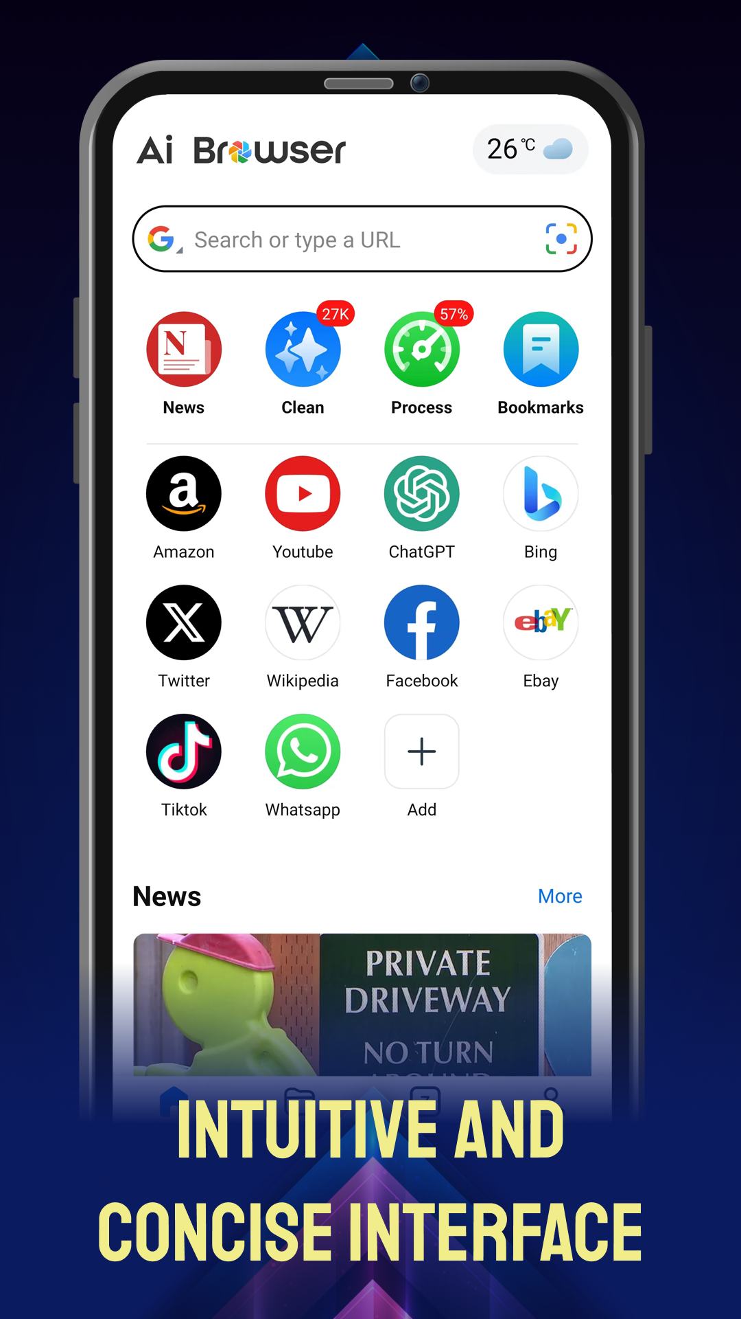 اسکرین شات 1 برنامه Ai Browser - Smarter & Safer