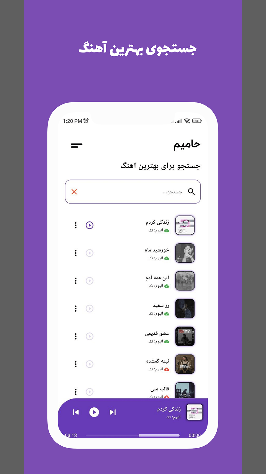 اسکرین شات 5 برنامه آهنگ های حامیم (آفلاین)