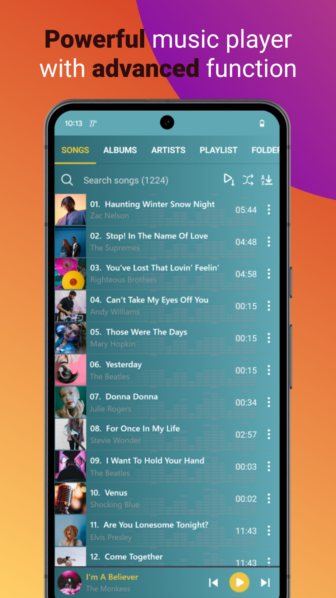 اسکرین شات 1 برنامه Music Player