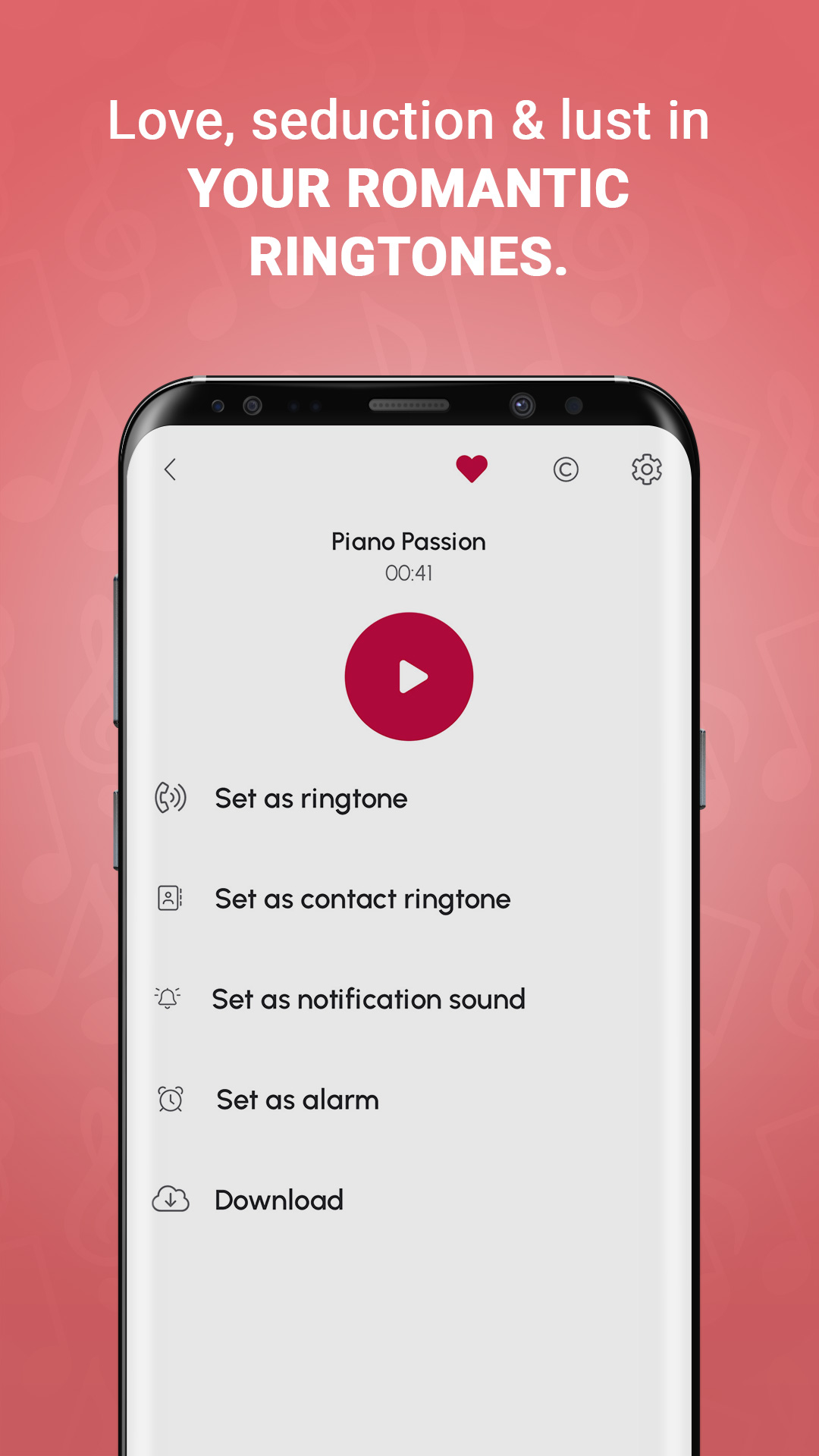 اسکرین شات 2 برنامه Romantic Phone Ringtones