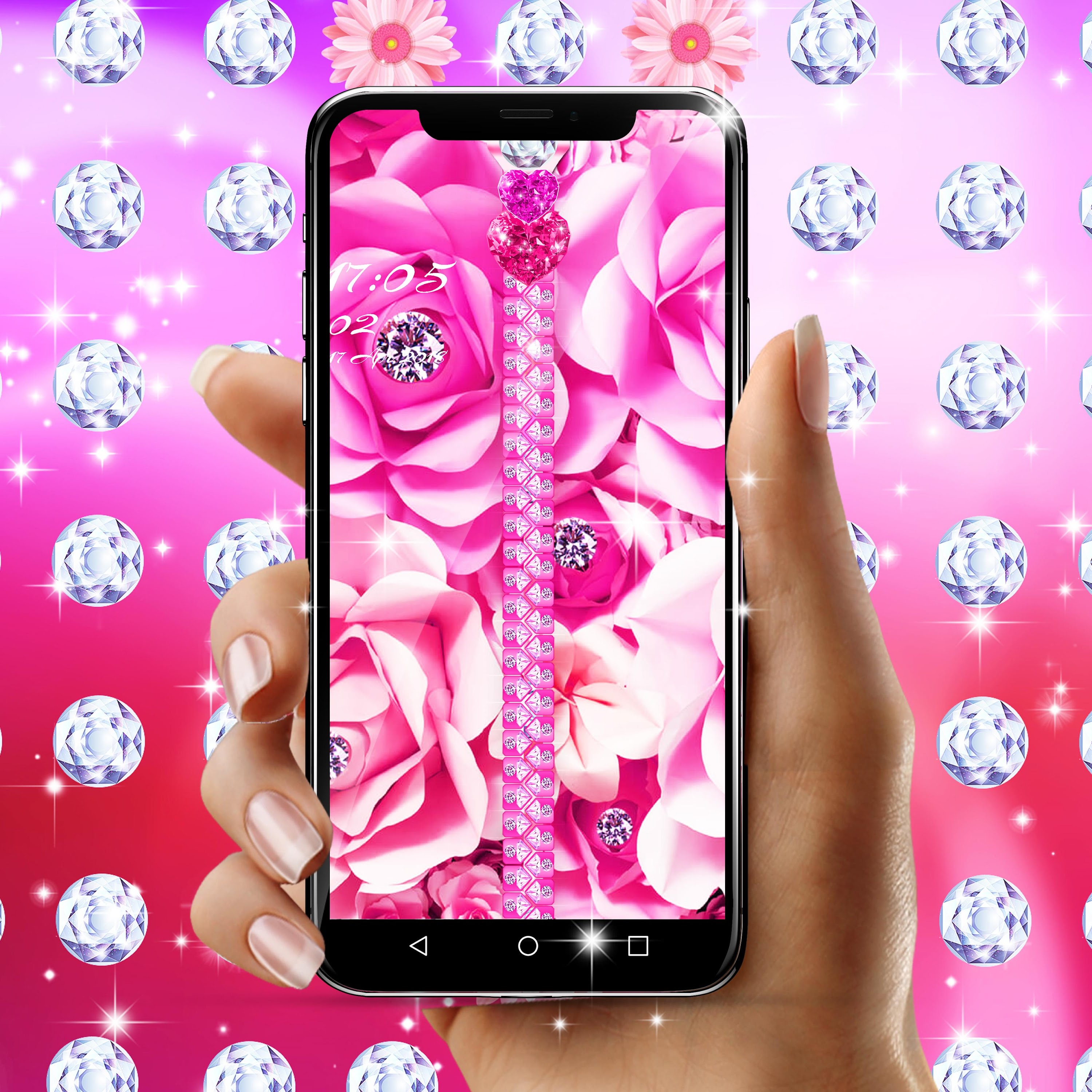 اسکرین شات 6 برنامه Zipper diamond flower locker