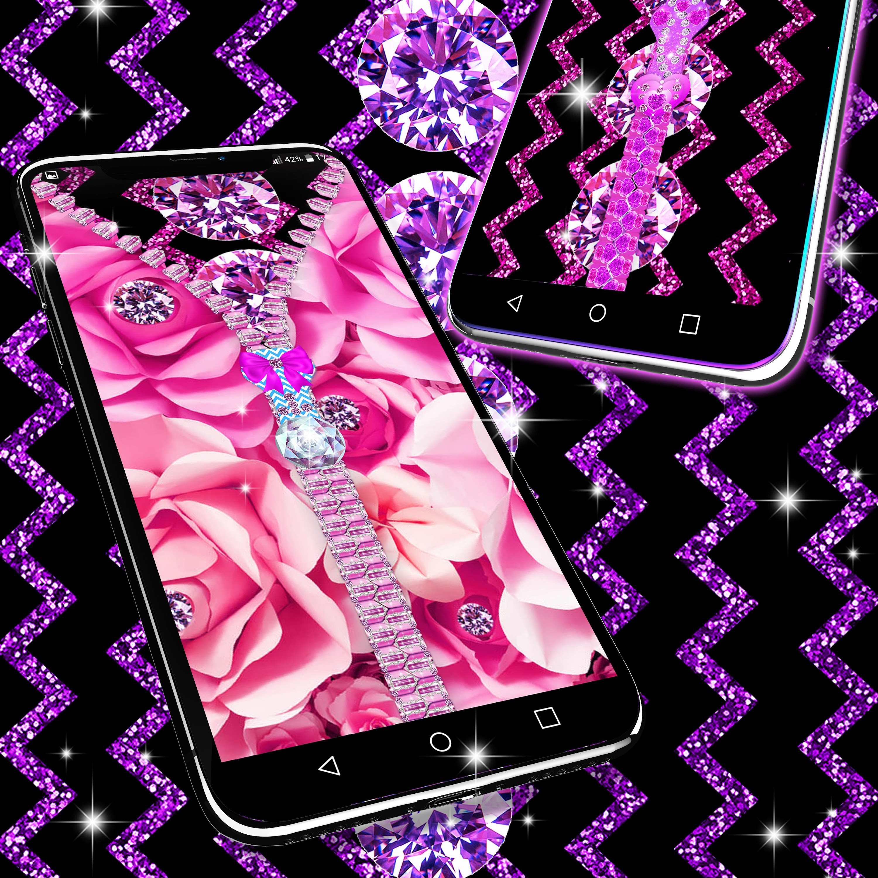 اسکرین شات 5 برنامه Zipper diamond flower locker