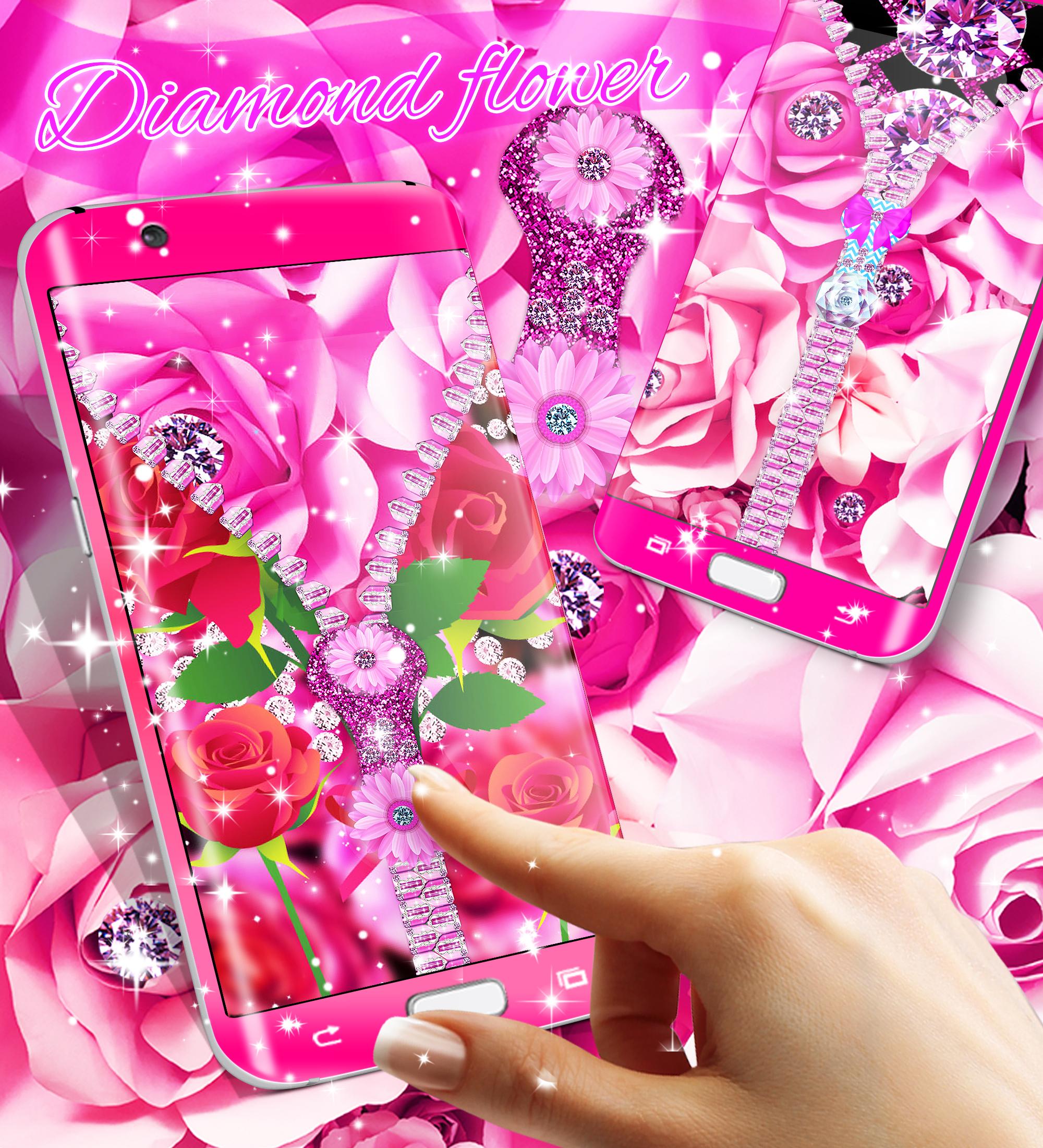 اسکرین شات 1 برنامه Zipper diamond flower locker