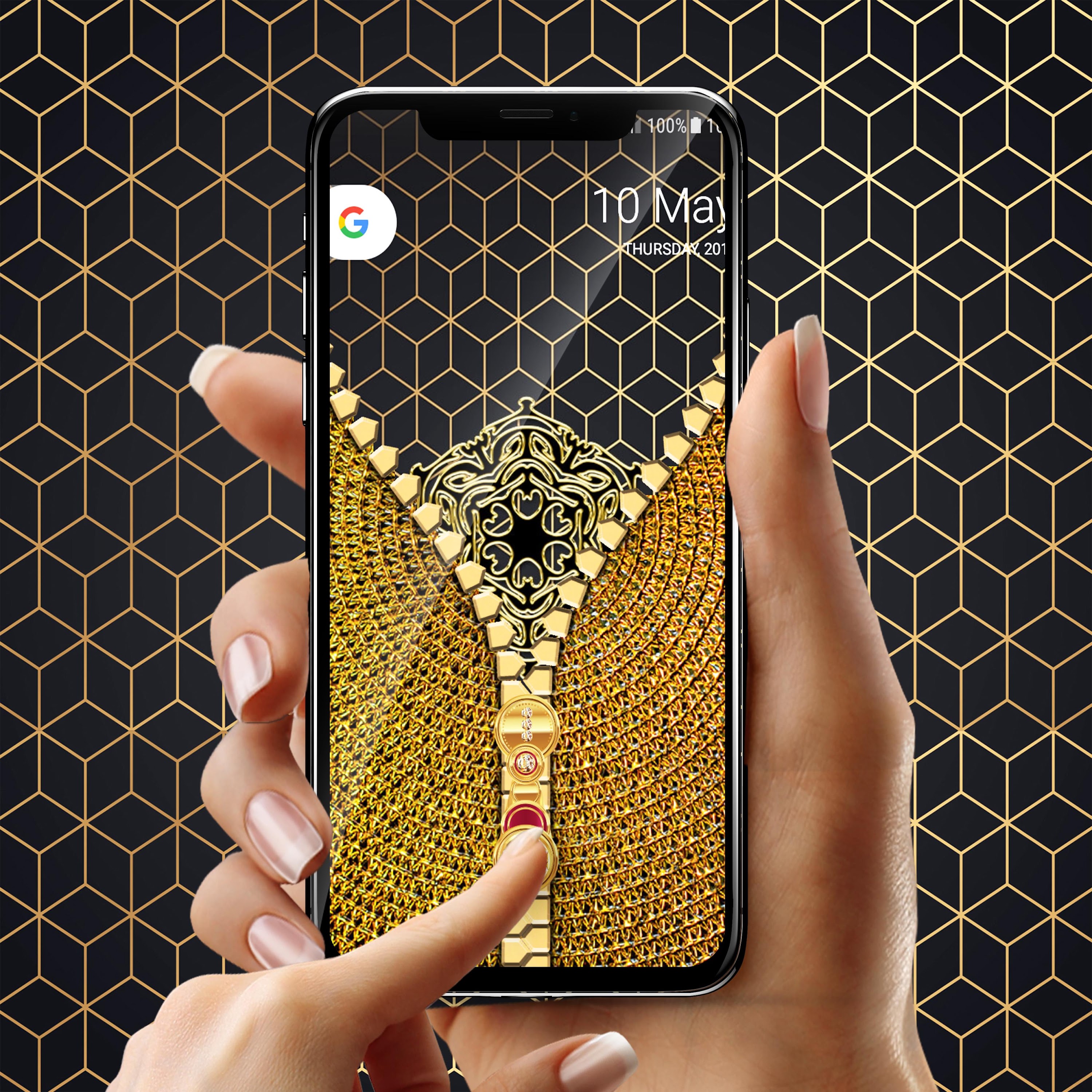 اسکرین شات 4 برنامه Gold lock screen