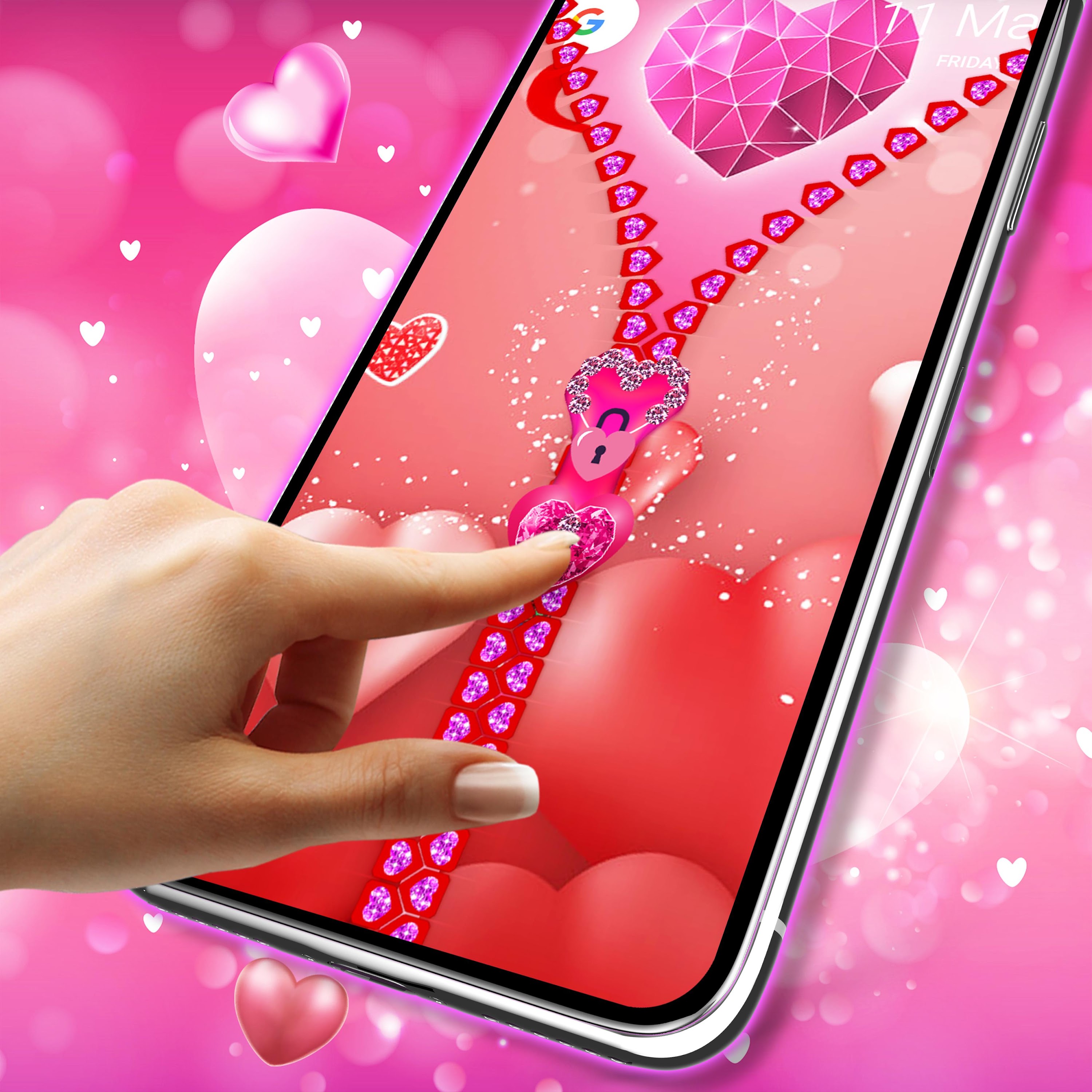 اسکرین شات 6 برنامه Love zipper lock screen