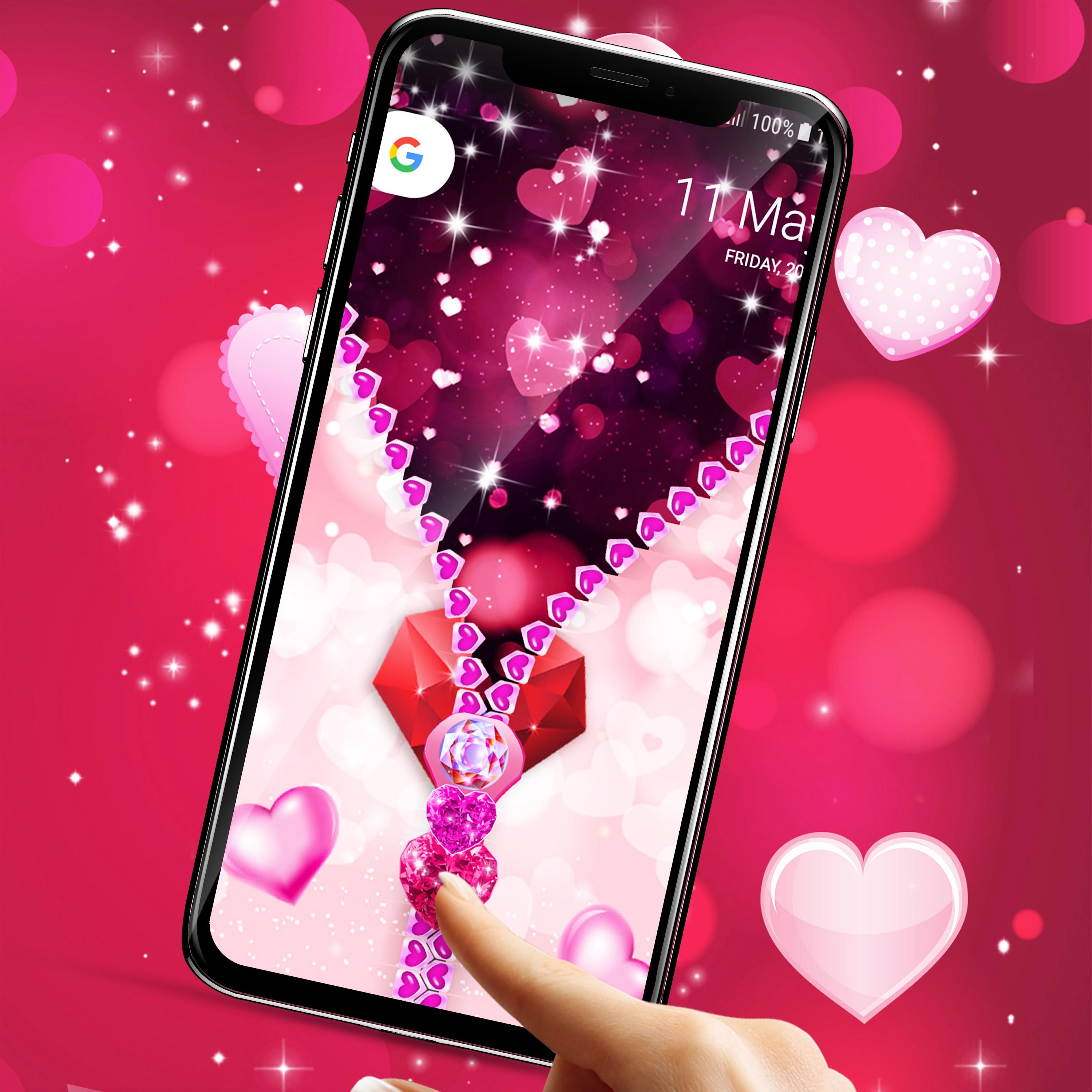اسکرین شات 8 برنامه Love zipper lock screen