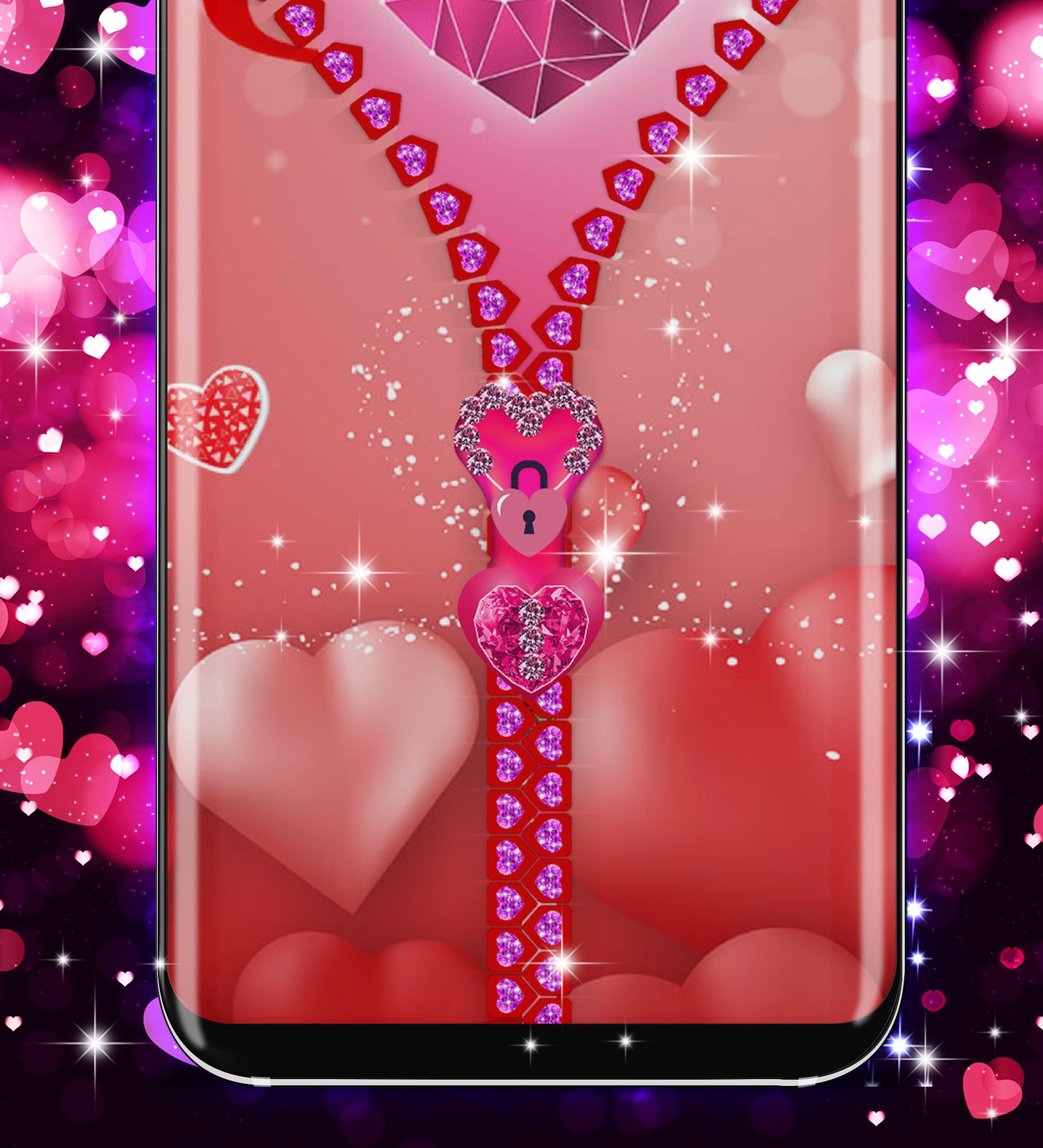 اسکرین شات 2 برنامه Love zipper lock screen