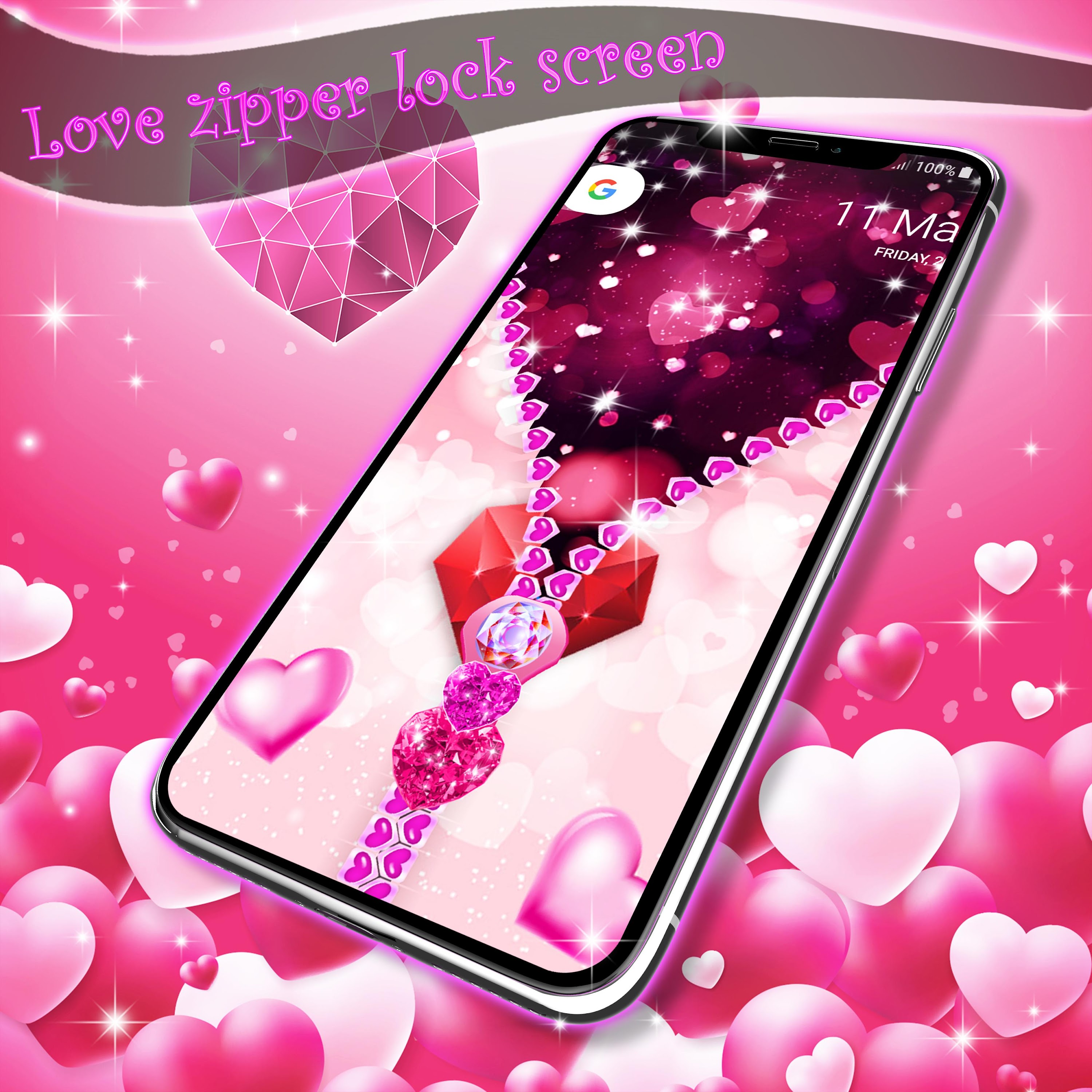اسکرین شات 3 برنامه Love zipper lock screen