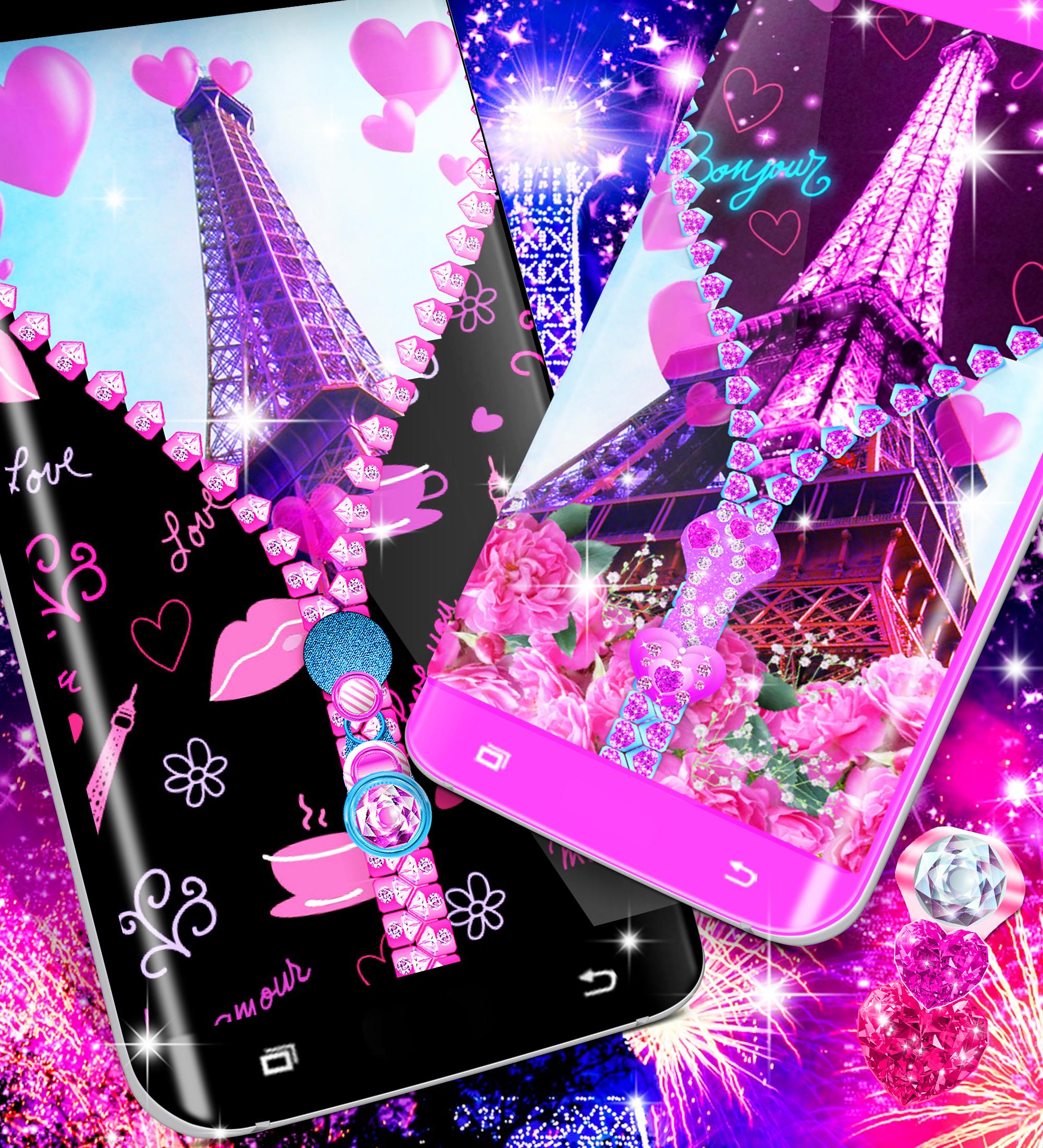 اسکرین شات 1 برنامه Paris zipper lock screen