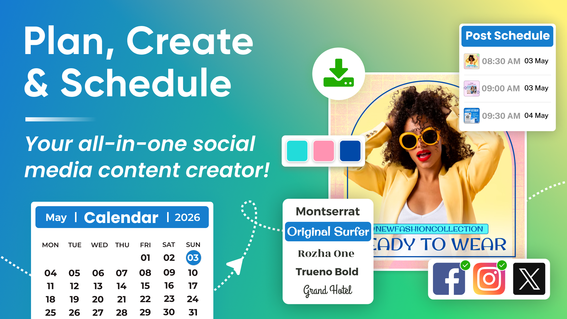 اسکرین شات 3 برنامه Post Maker, Planner, Scheduler