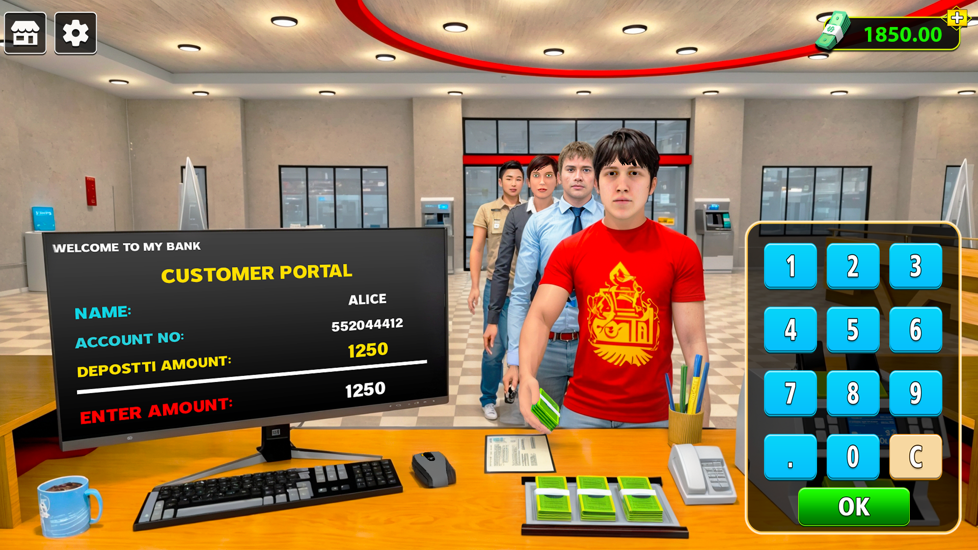 اسکرین شات 2 بازی Idle Bank Simulator Money Game