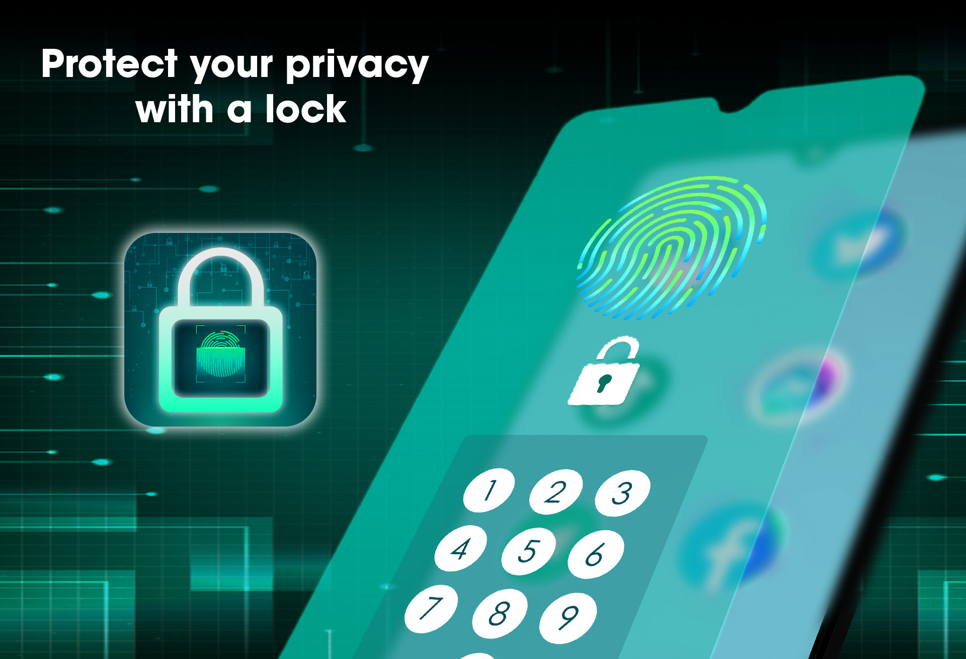 اسکرین شات 1 برنامه App Lock : Fingerprint & Pin