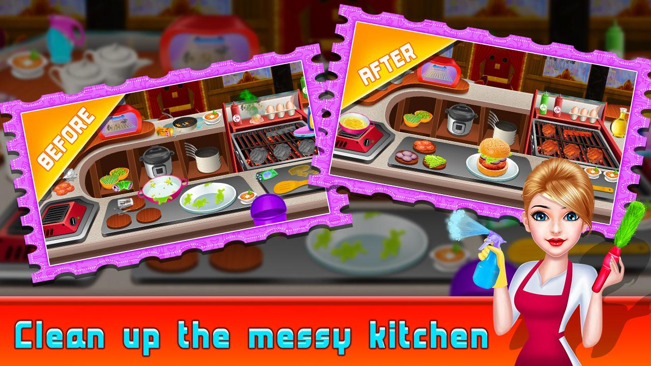 اسکرین شات 2 برنامه Kitchen Cleaning , Cooking Fun