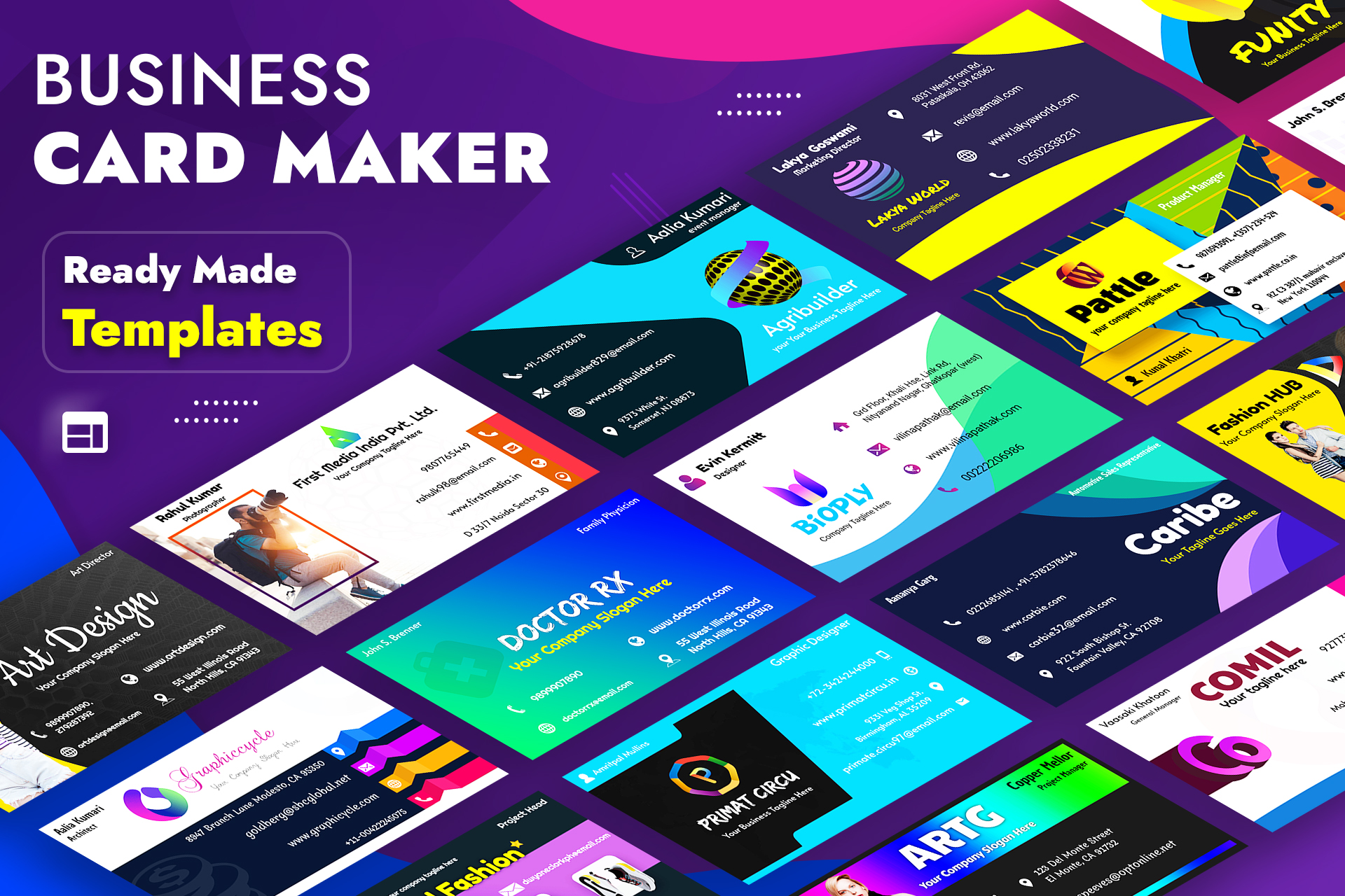 اسکرین شات 1 برنامه Digital Business Card Maker