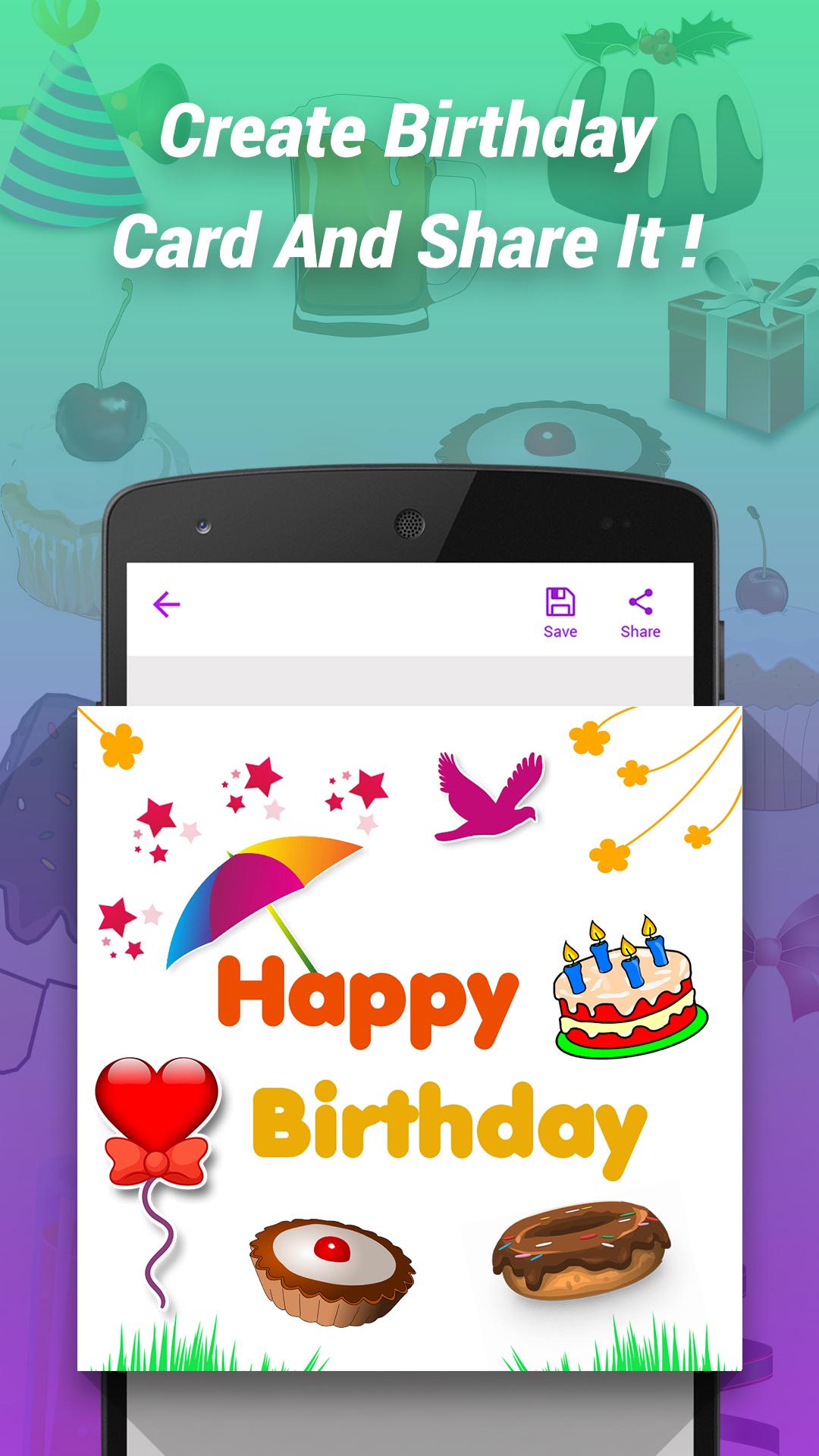 اسکرین شات 2 برنامه Birthday Card Maker
