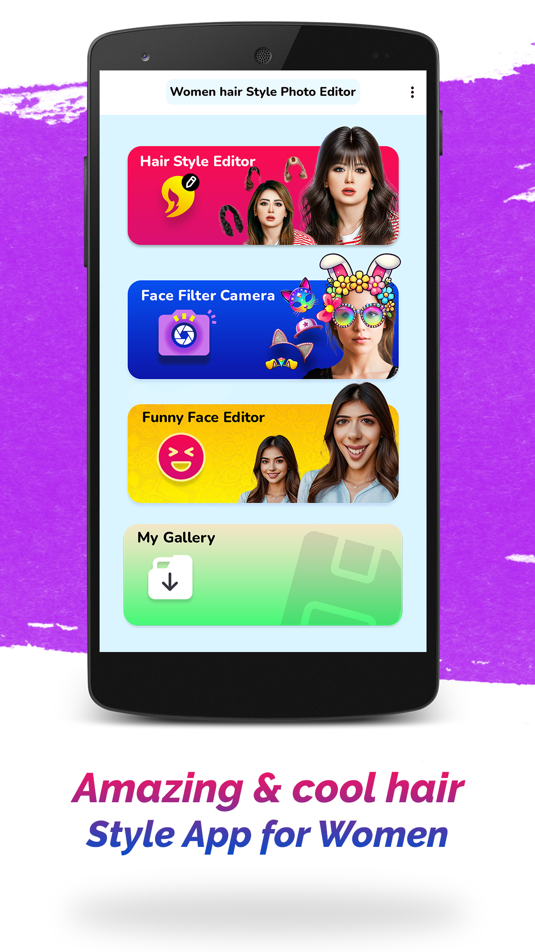 اسکرین شات 7 برنامه Women Hair Style Photo Editor