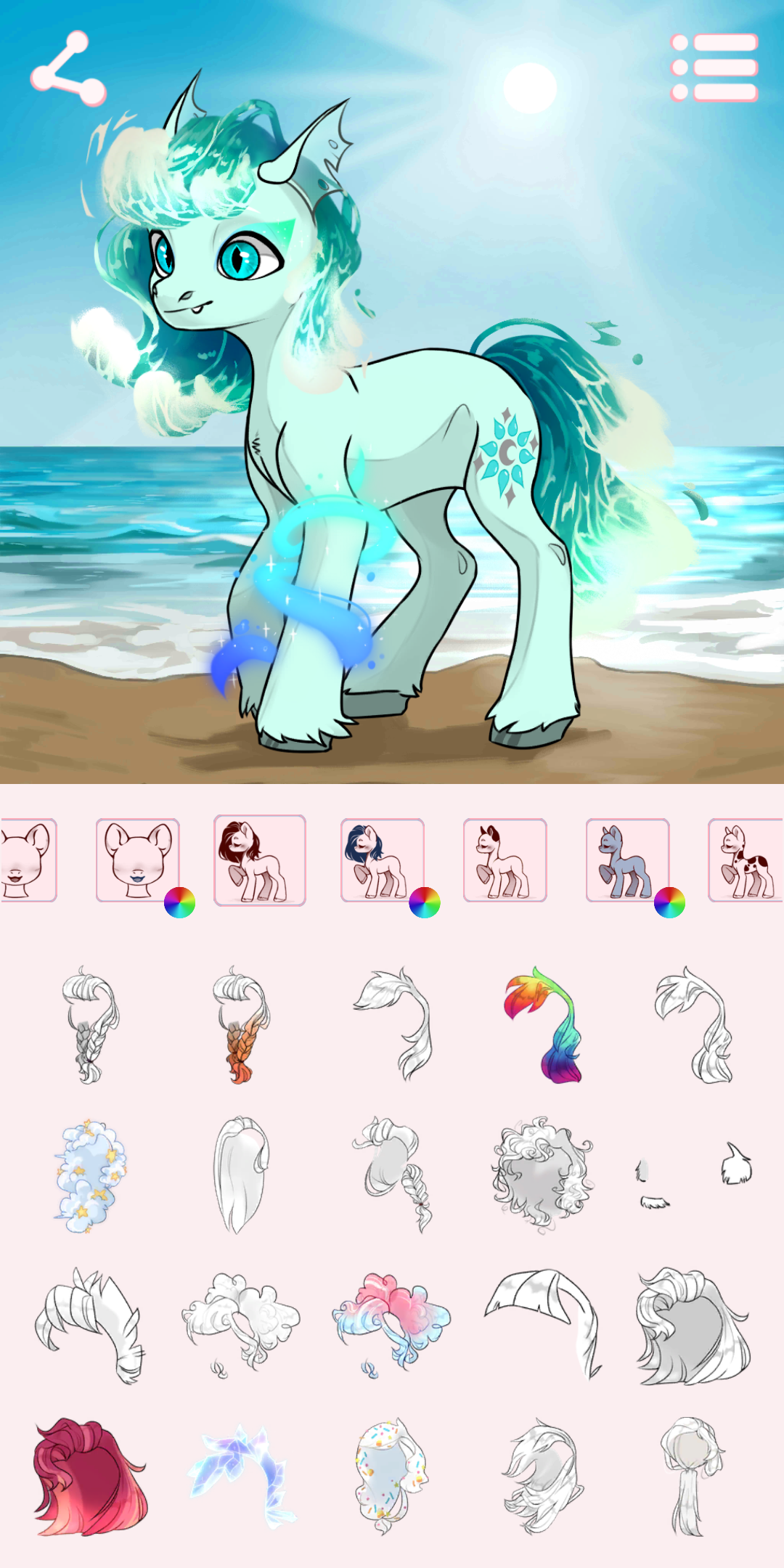 اسکرین شات 2 برنامه Avatar Maker: Fantasy Pony