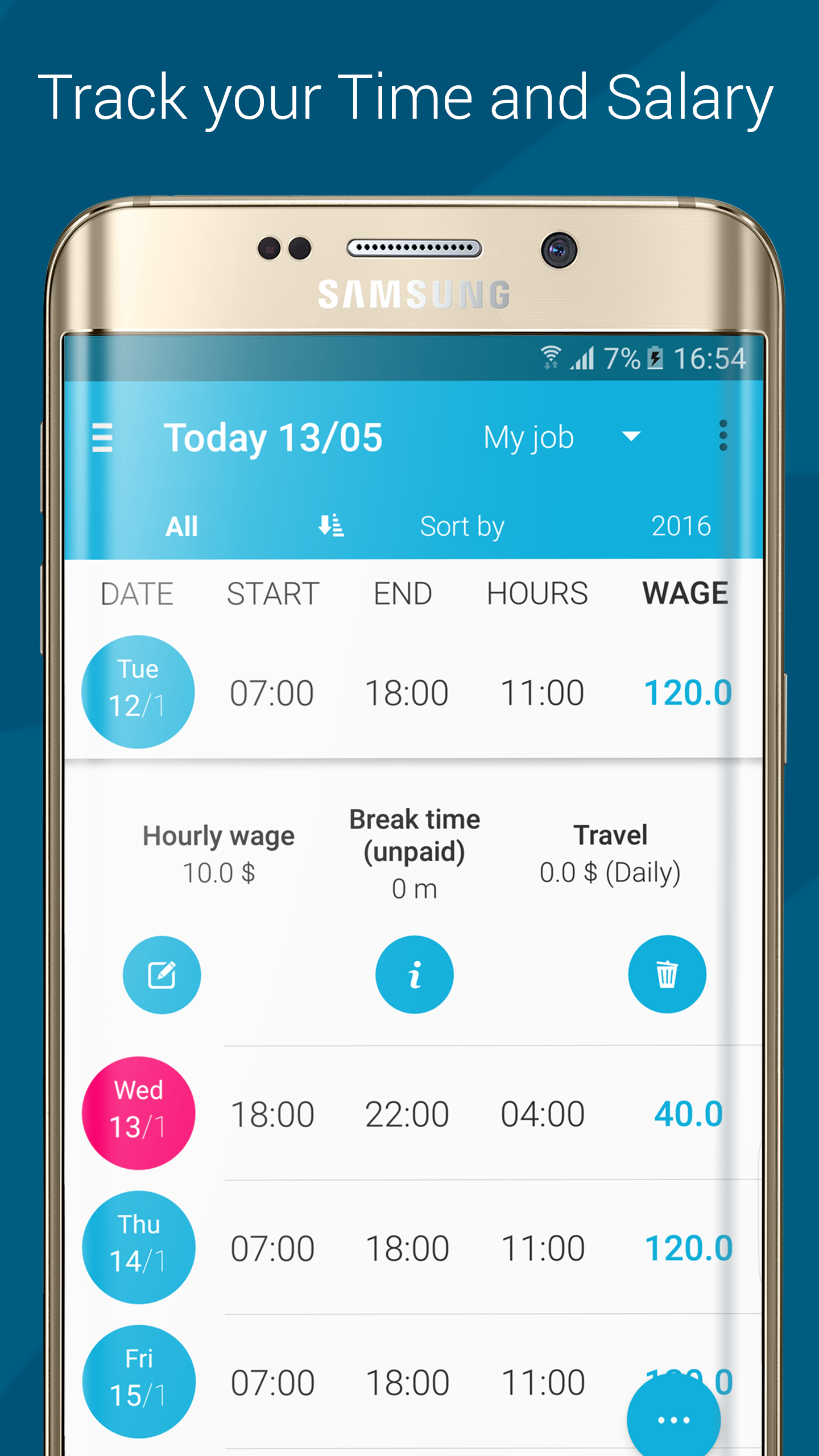 اسکرین شات 2 برنامه Work Log