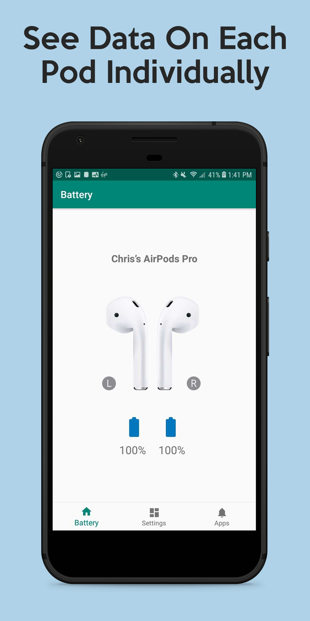 اسکرین شات 3 برنامه PodAir - AirPods Battery Level