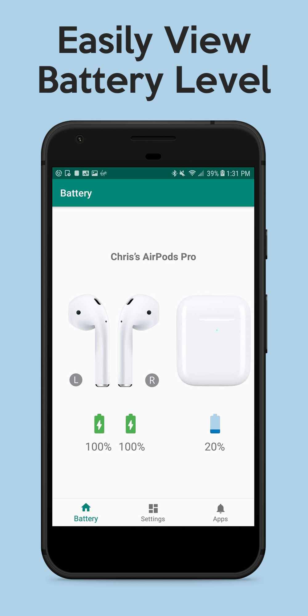 اسکرین شات 2 برنامه PodAir - AirPods Battery Level