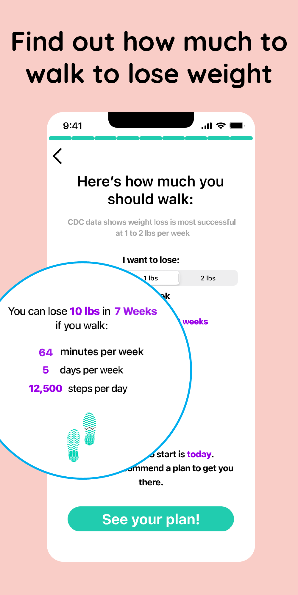اسکرین شات 3 برنامه Walkster: Walking Weight Loss