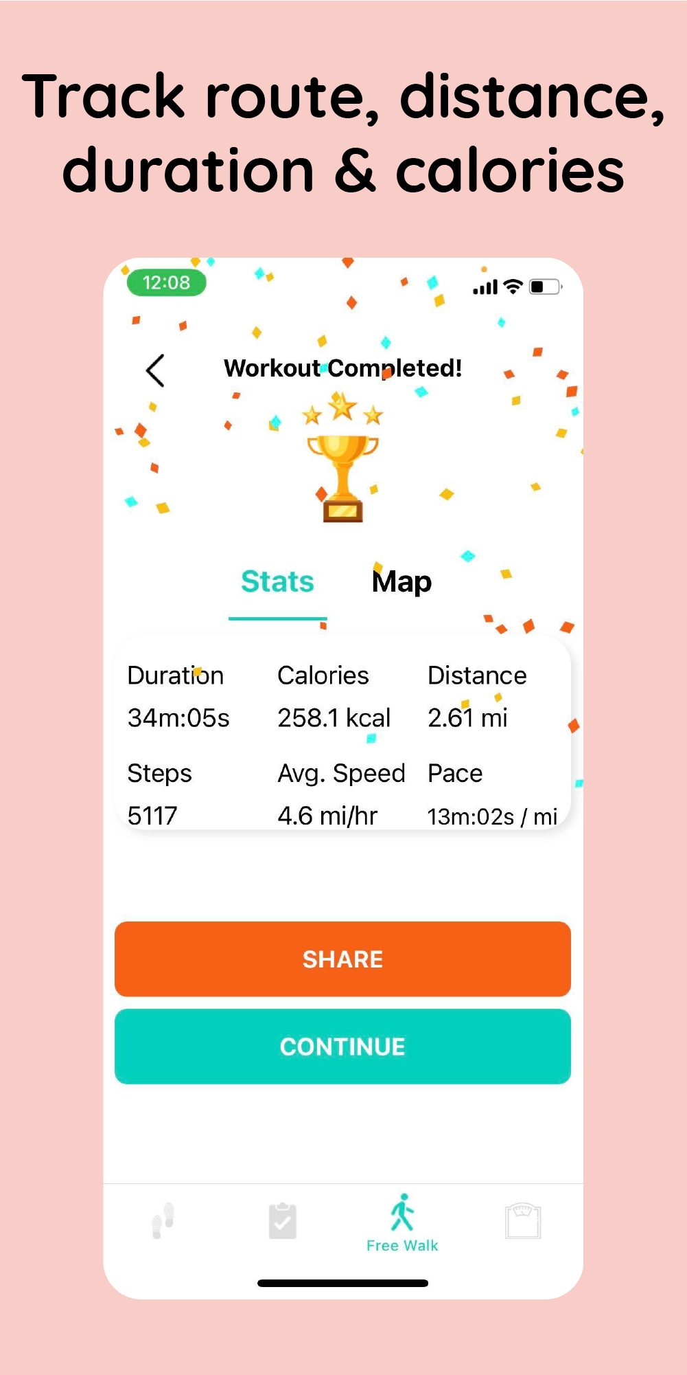 اسکرین شات 8 برنامه Walkster: Walking Weight Loss