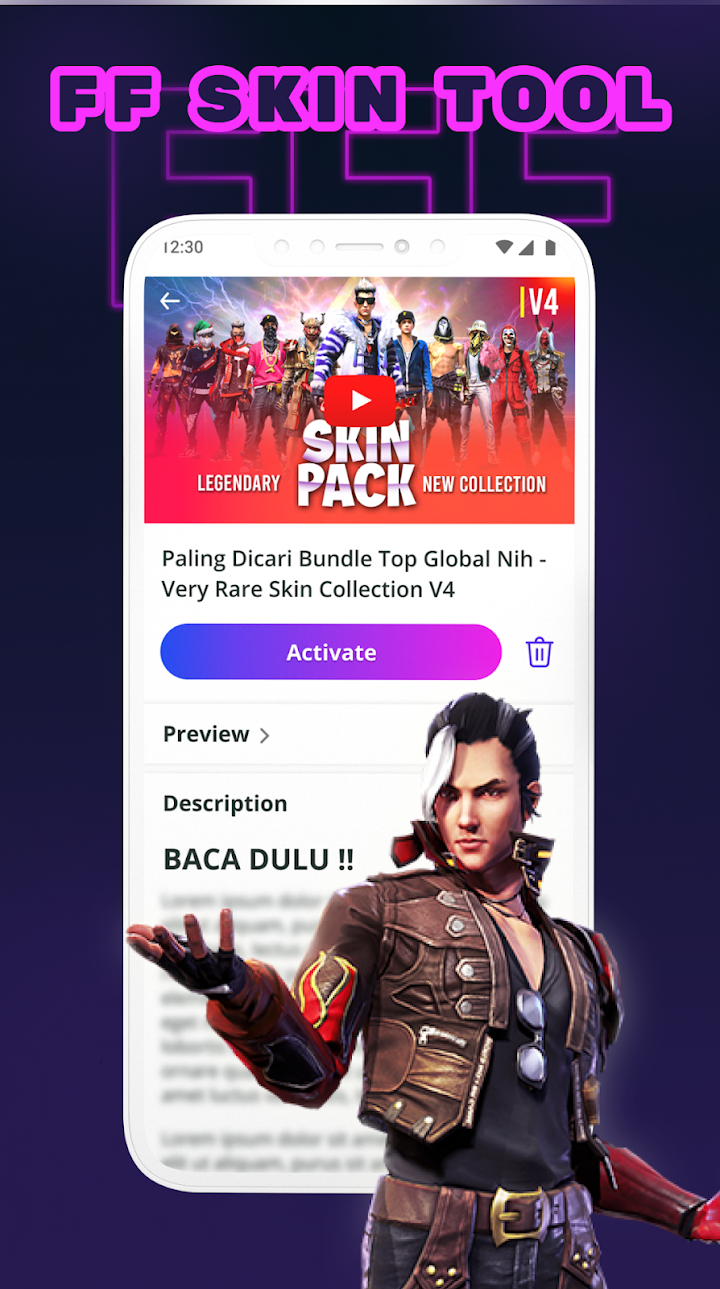 اسکرین شات 5 برنامه FFF: FF Skin Tools, Elite Bundles, Emotes & Pet