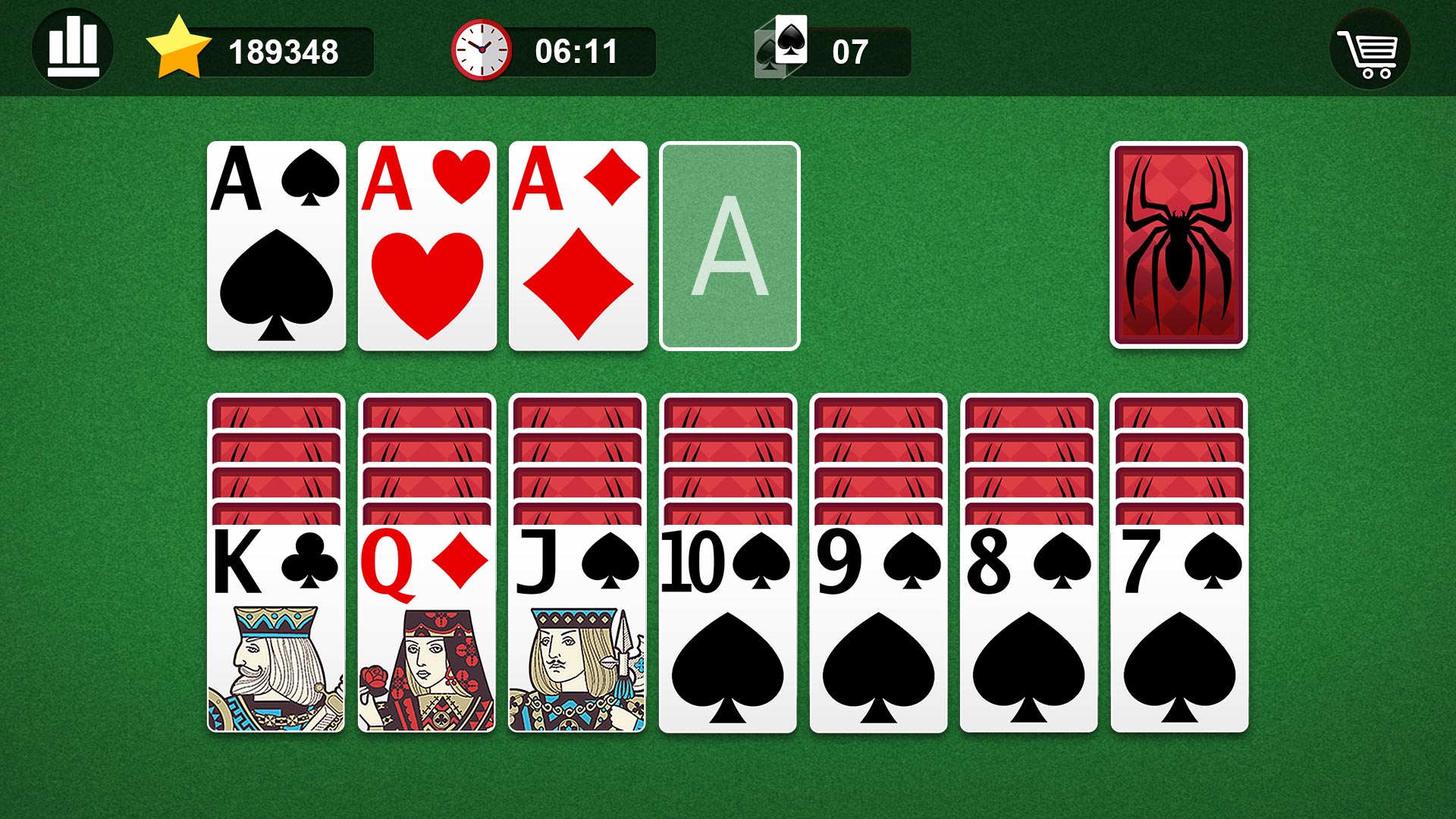 اسکرین شات 4 بازی Spider Solitaire
