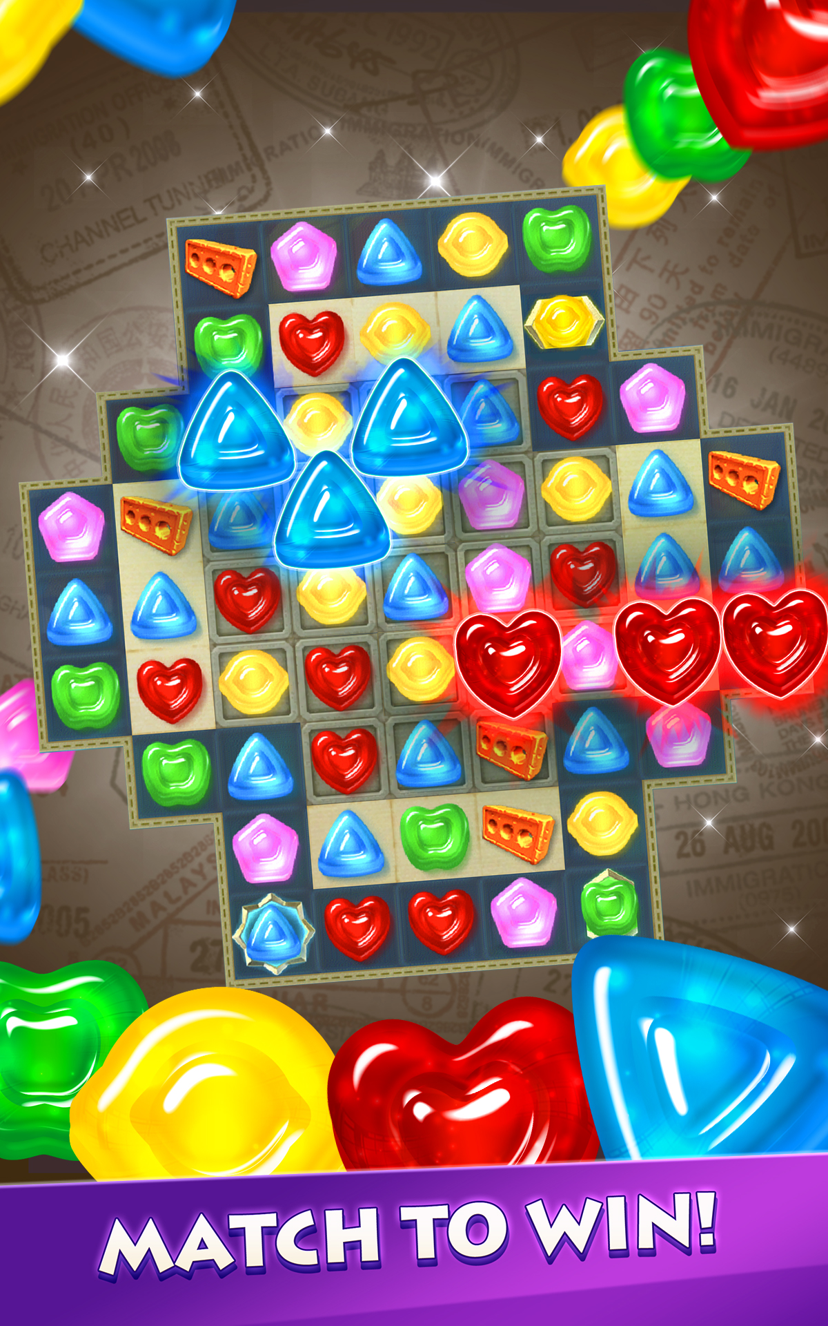 اسکرین شات 1 بازی Gummy Drop! Match 3 & Travel