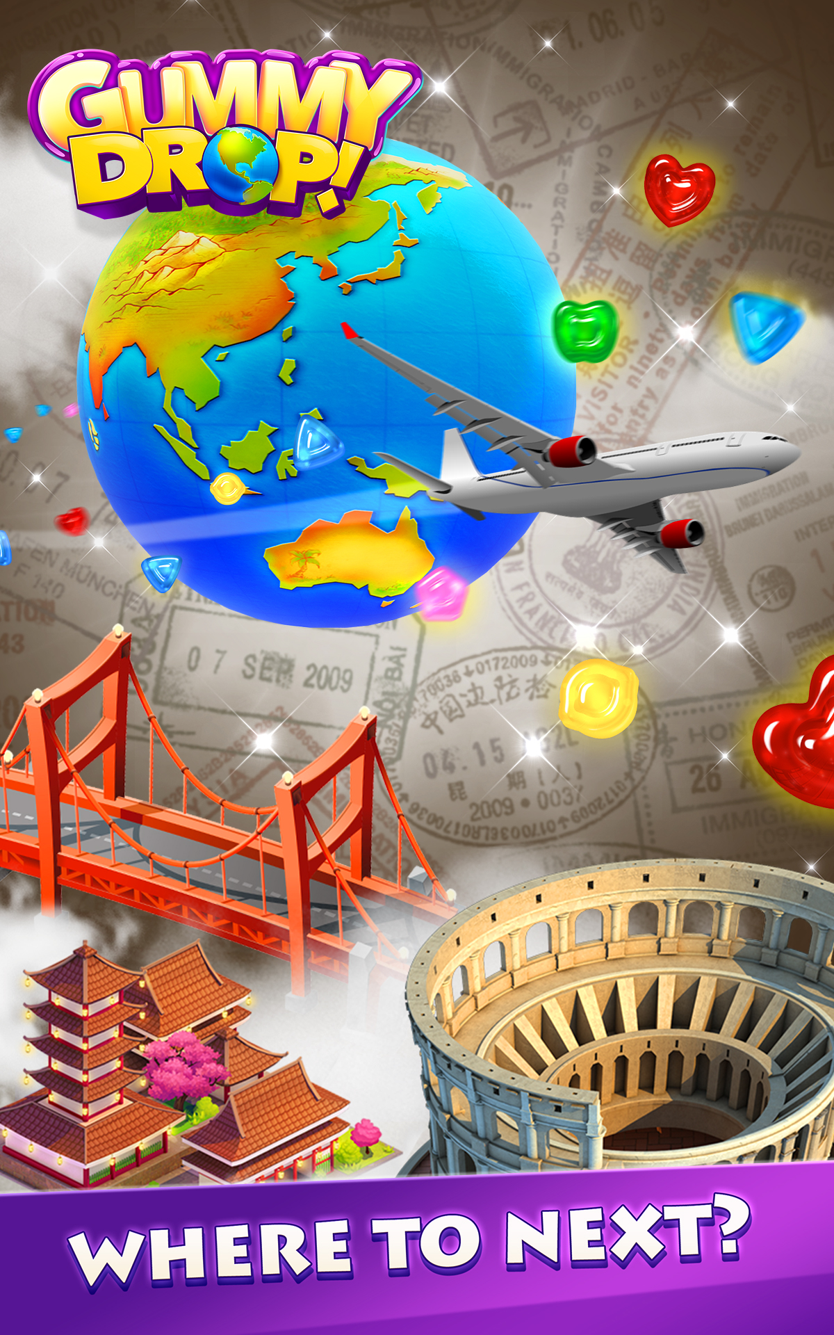 اسکرین شات 5 بازی Gummy Drop! Match 3 & Travel