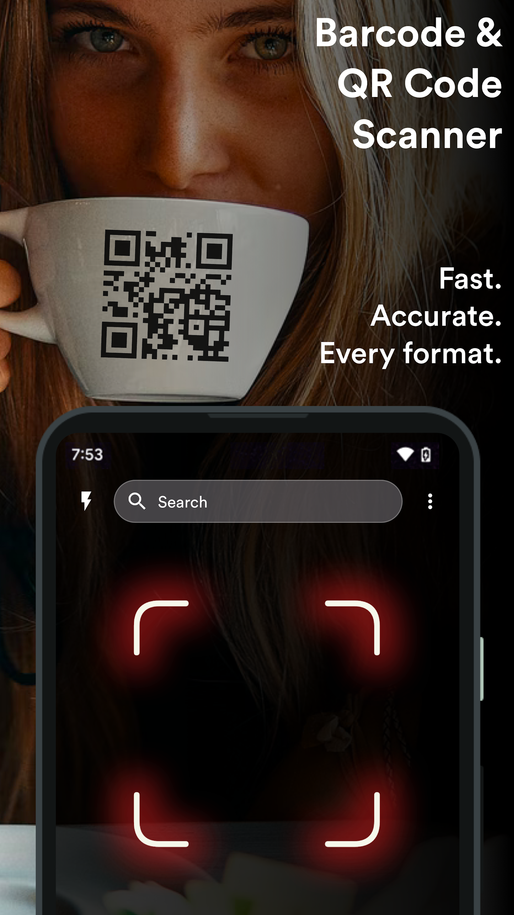 اسکرین شات 1 برنامه QR Code Reader Barcode Scanner