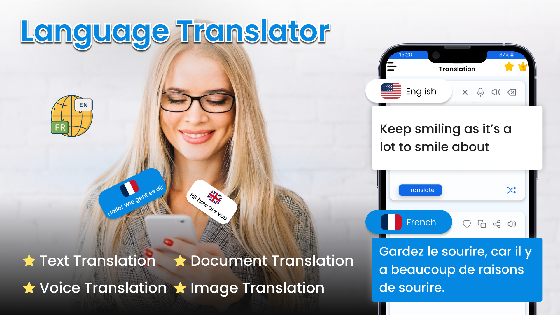 اسکرین شات 1 برنامه Language Translator App