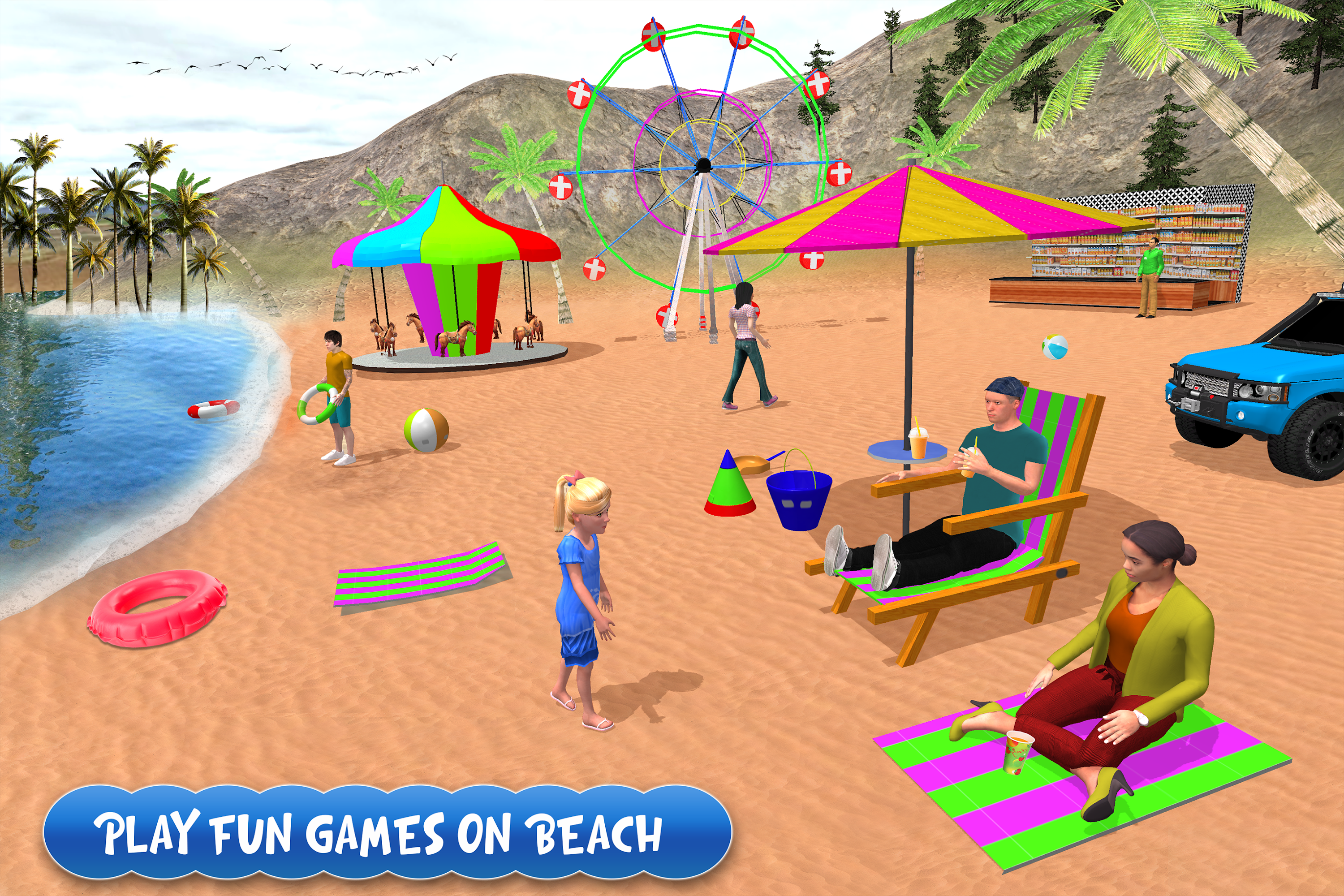 اسکرین شات 1 بازی Virtual Family Summer Vacation
