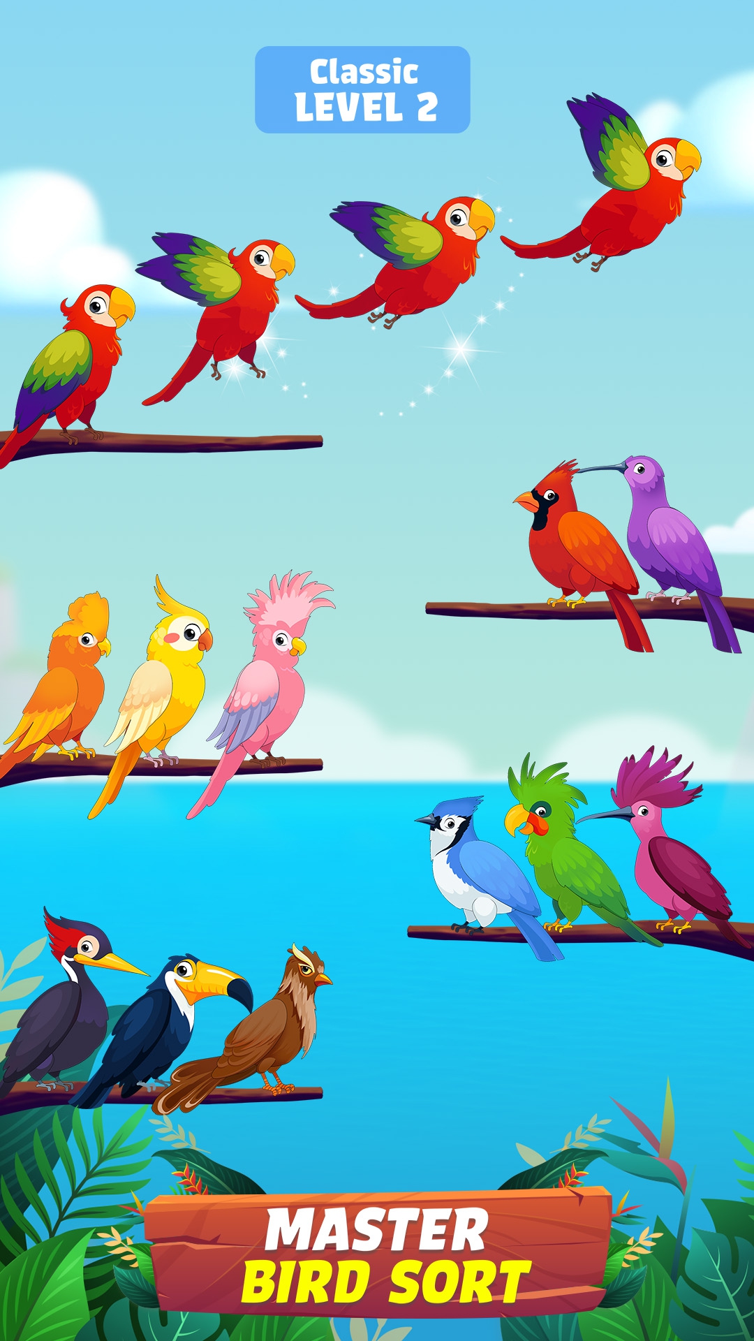 اسکرین شات 2 بازی Bird Sort - Color Birds Game